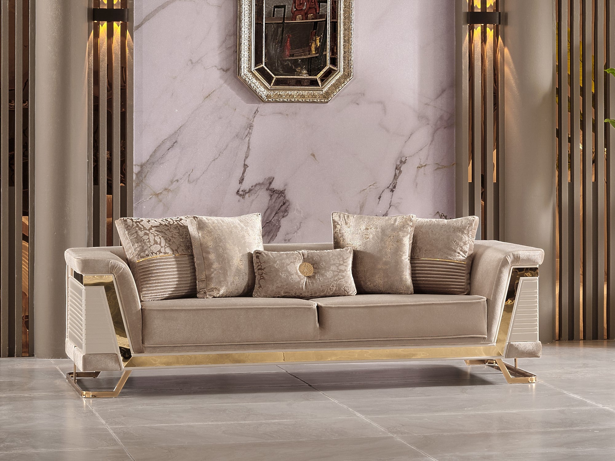 Rixos Stationary Livingroom (2 Sofa & 2 Chair) Beige