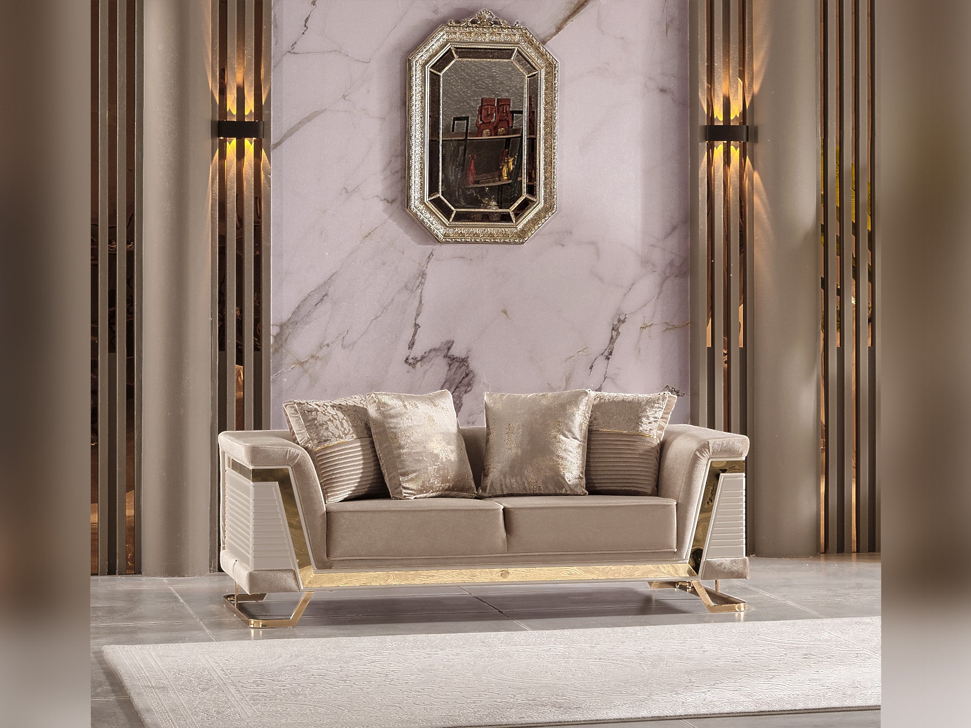 Rixos Stationary Loveseat Beige