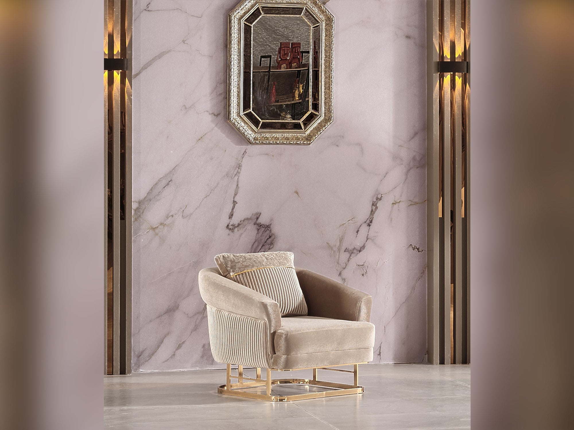 Rixos Stationary Livingroom (2 Sofa & 2 Chair) Beige