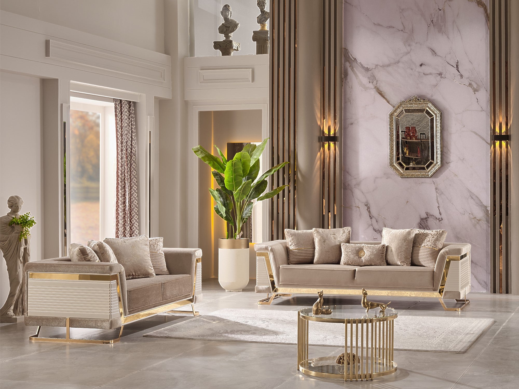 Rixos Stationary Loveseat Beige