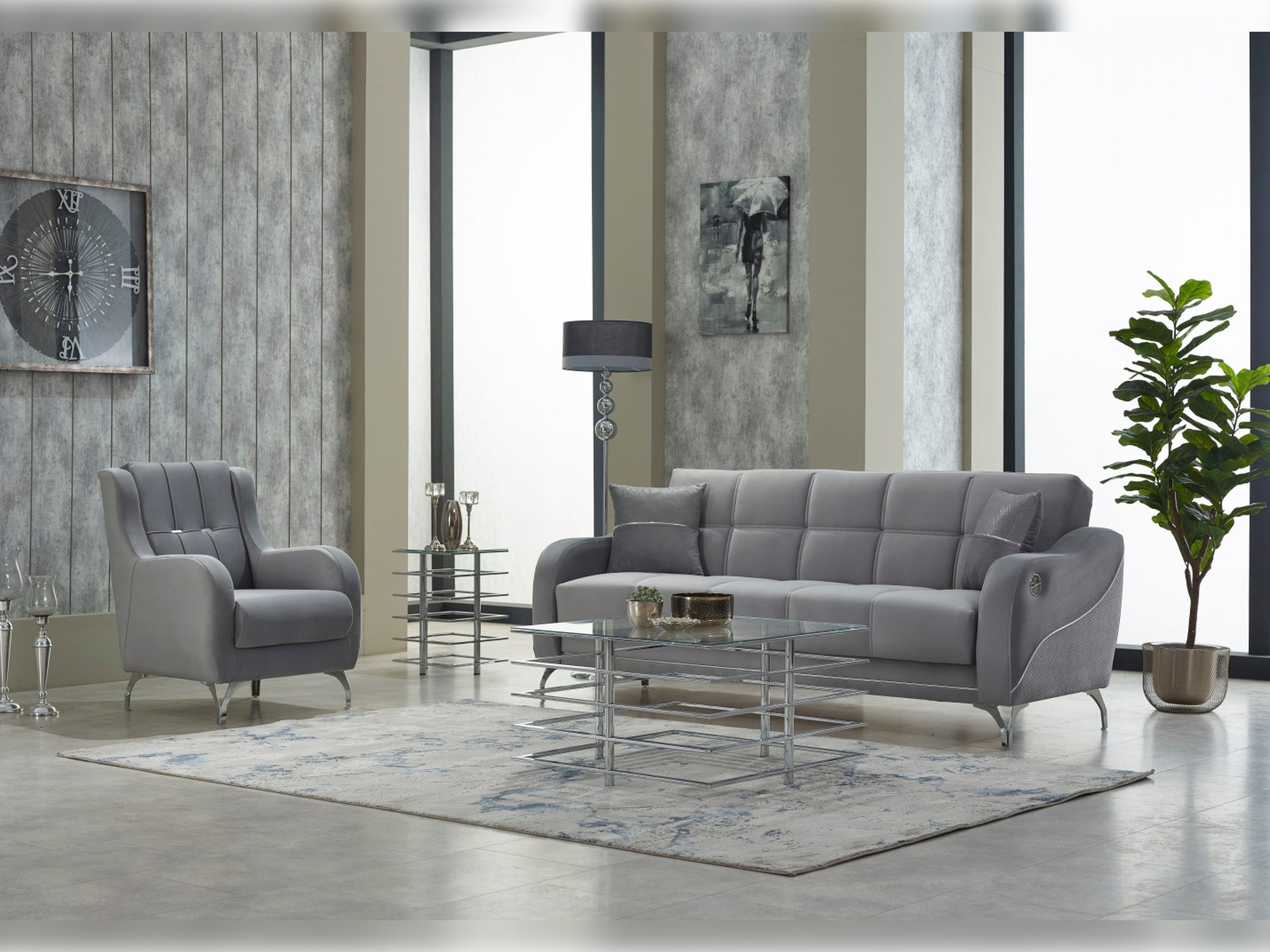 Rolex Convertible Livingroom Set (2 Sofa & 2 Chair)