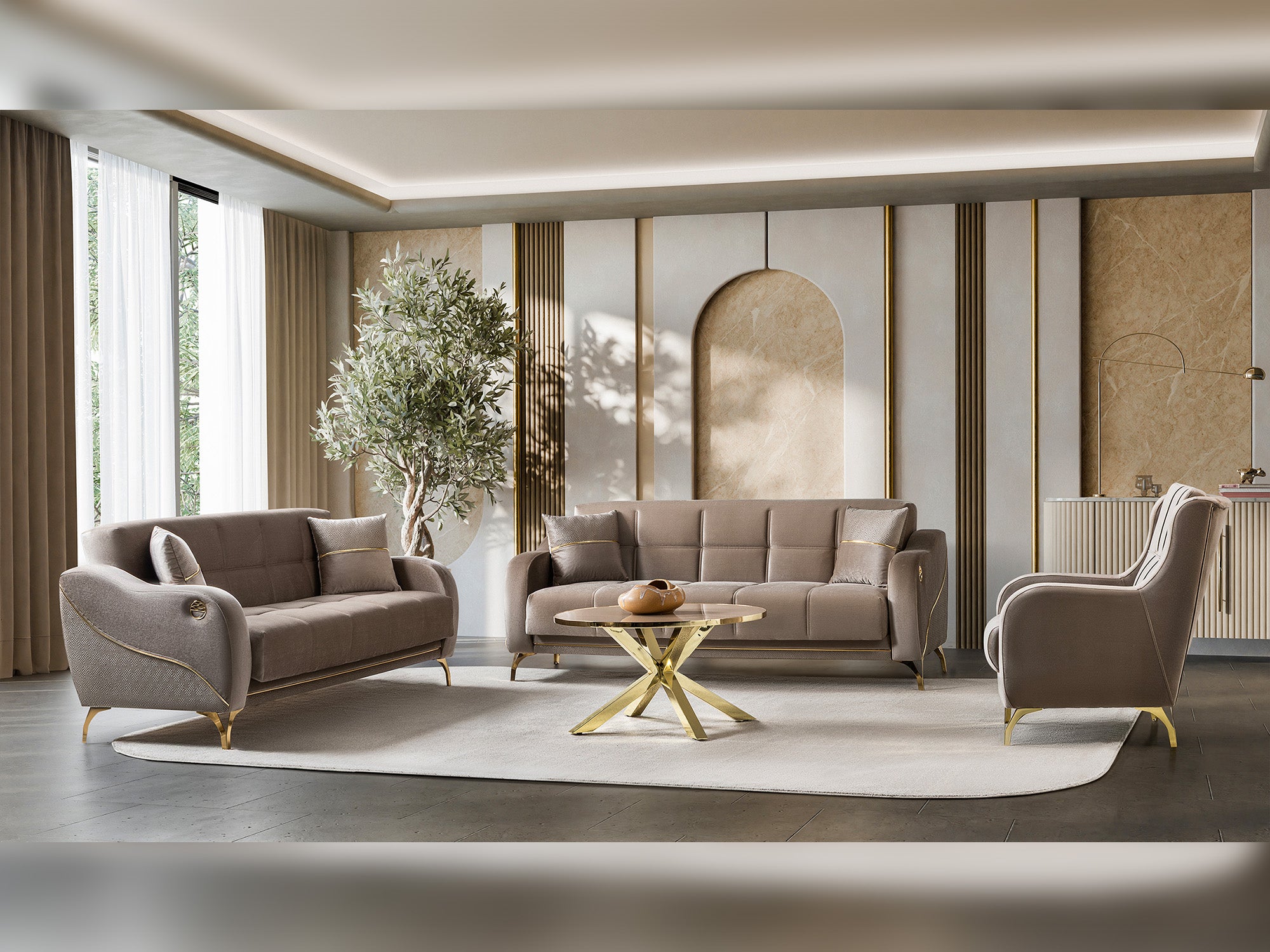 Rolex 3-pieces (Sofa & Loveseat & Chair) Livingroom Set