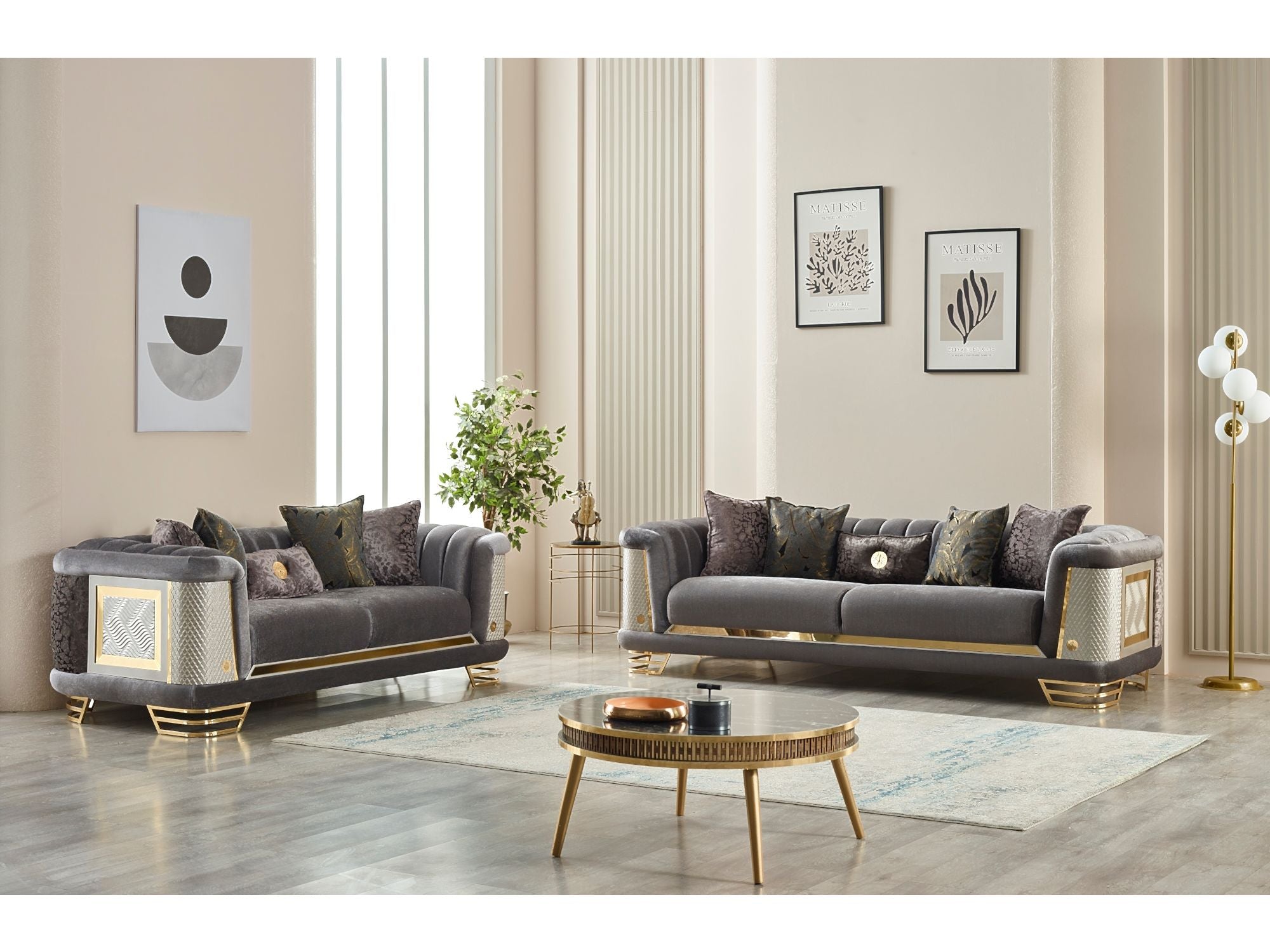 Romans Stationary Sofa Grey