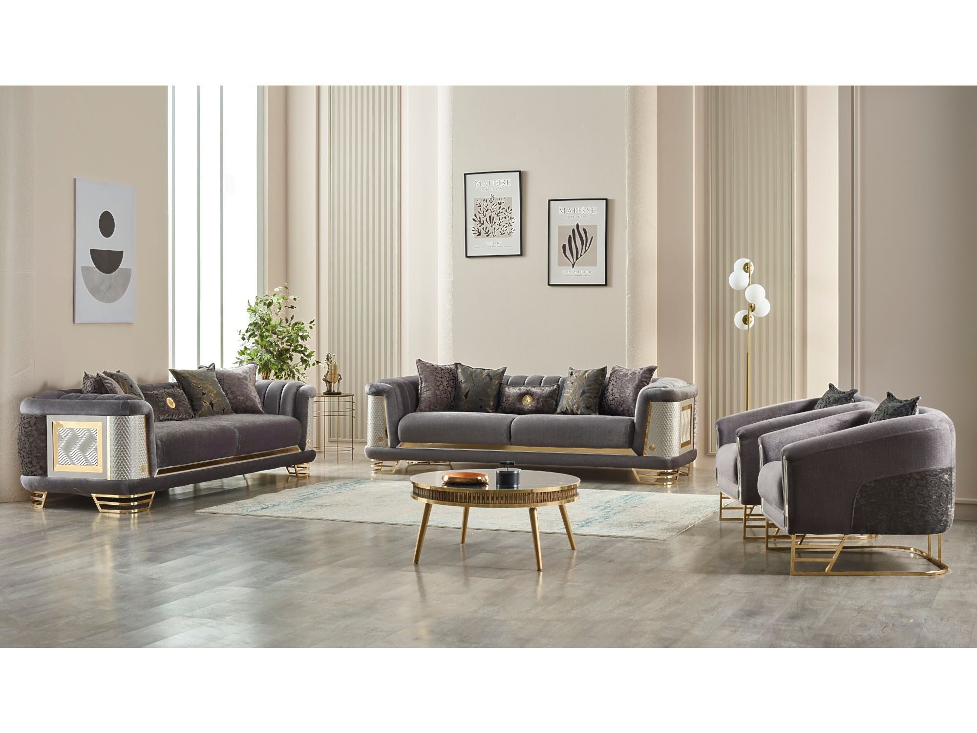 Romans Stationary Sofa Grey