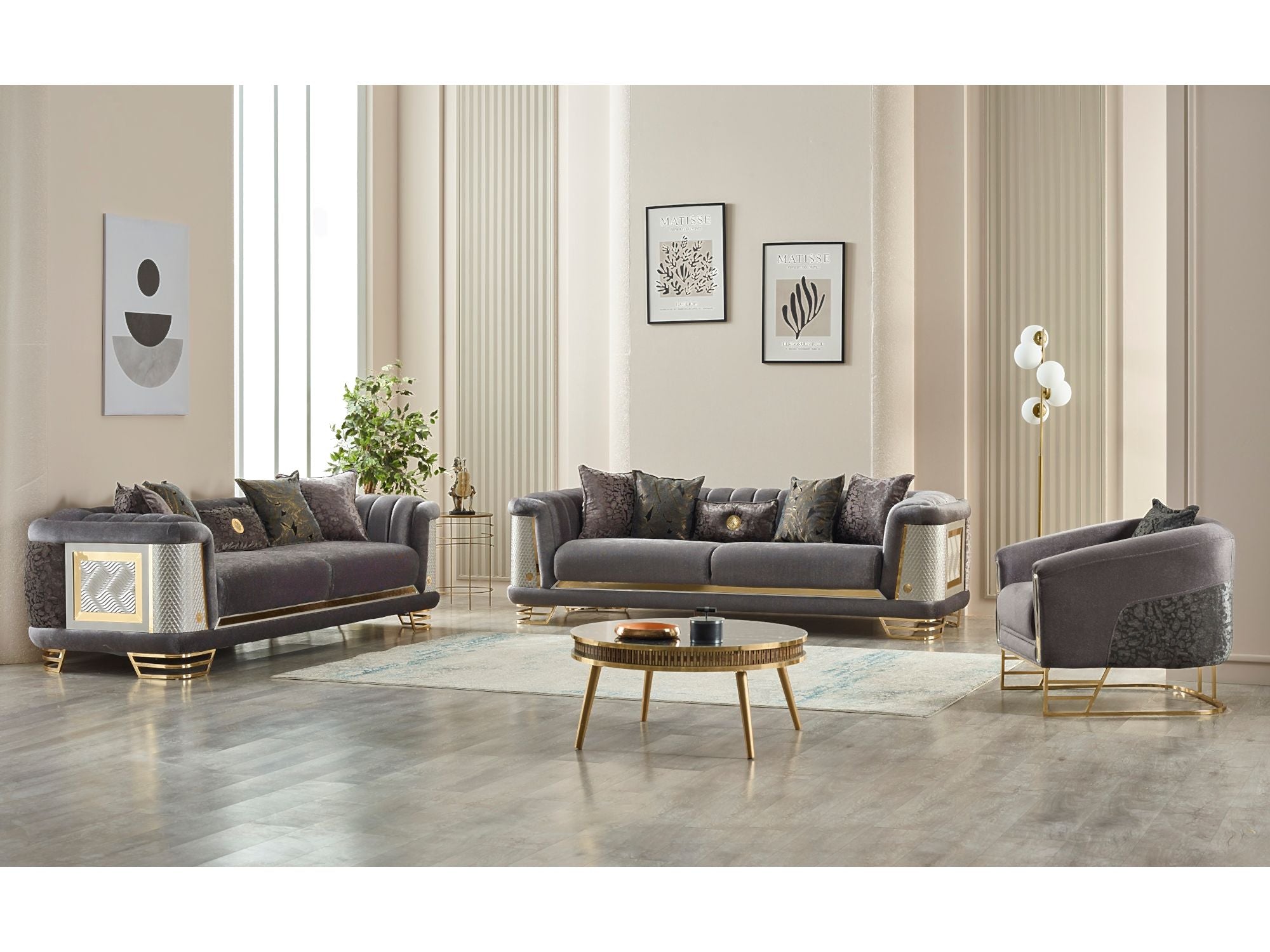 Romans Stationary Sofa Grey