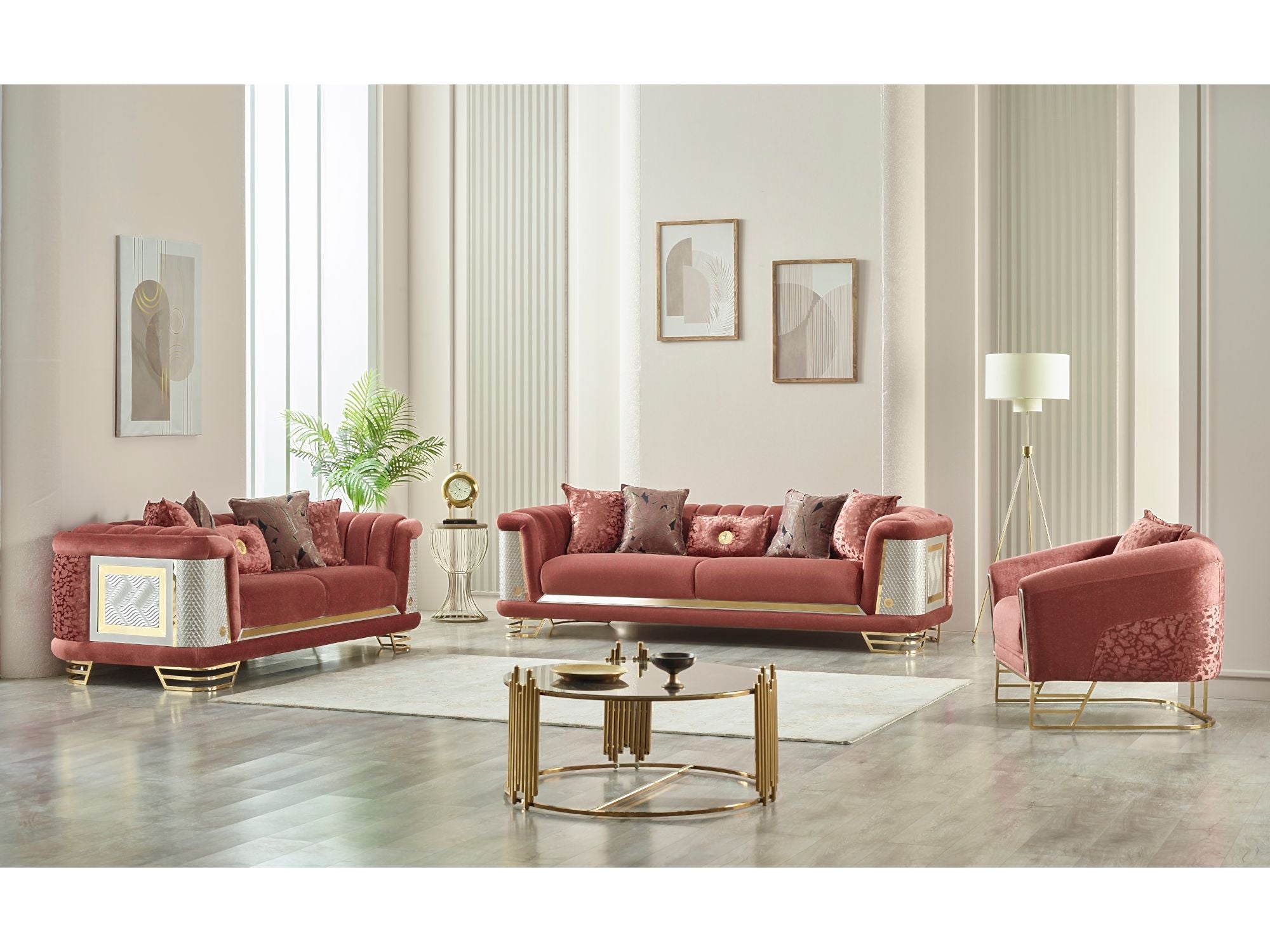 Romans Stationary Sofa Brick