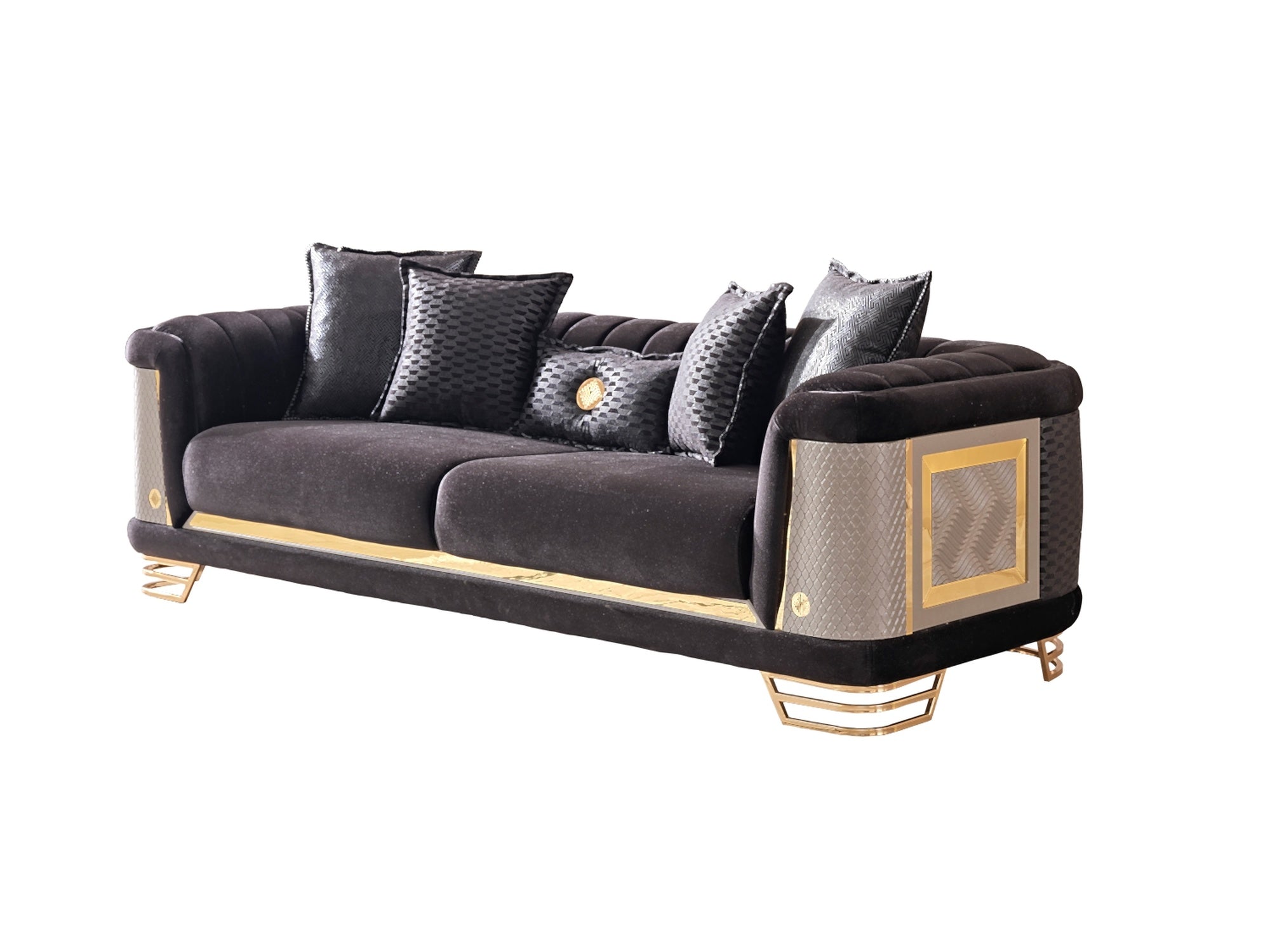 Romans Stationary Sofa Black