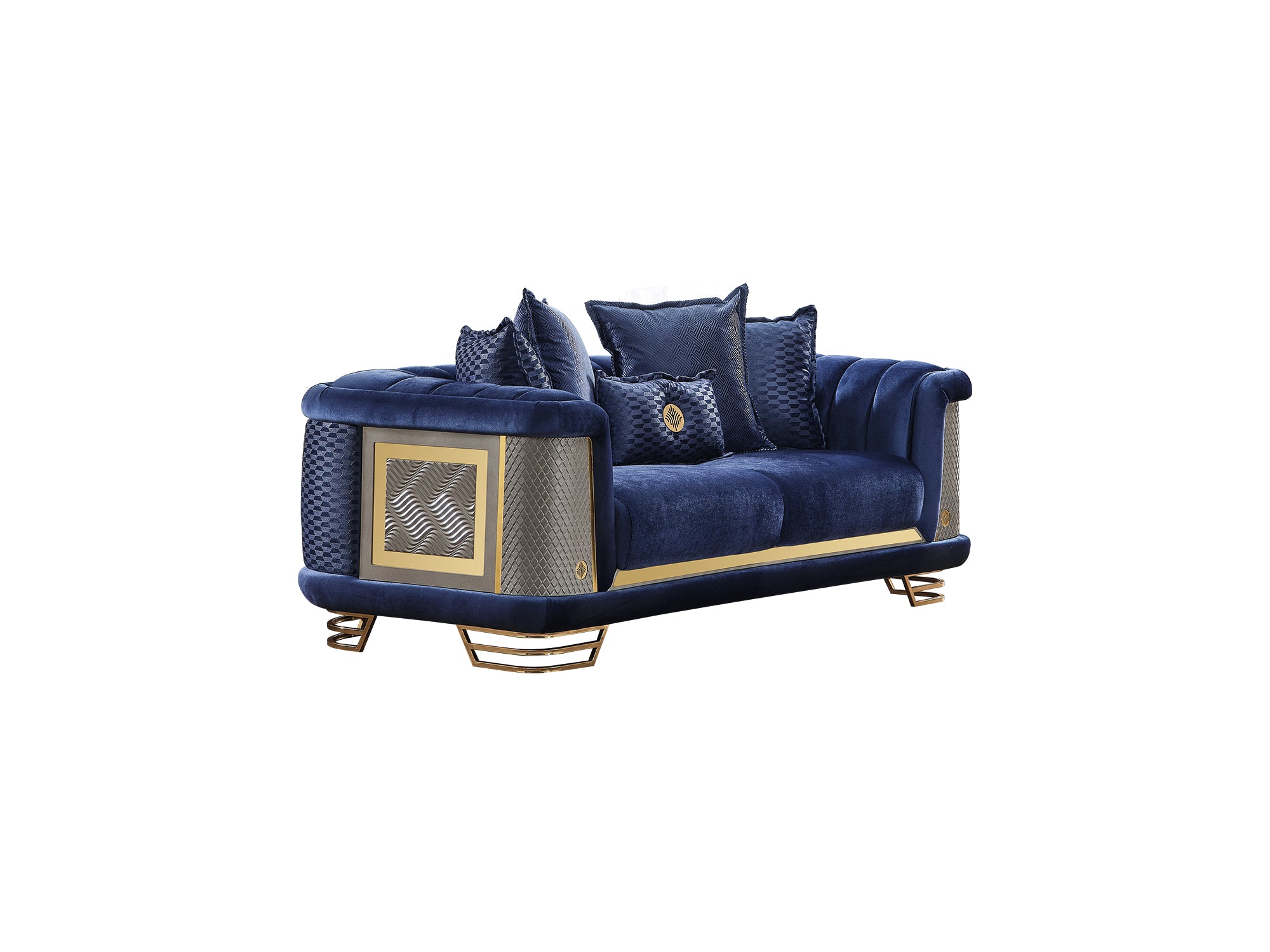 Romans Stationary Loveseat Navy Blue