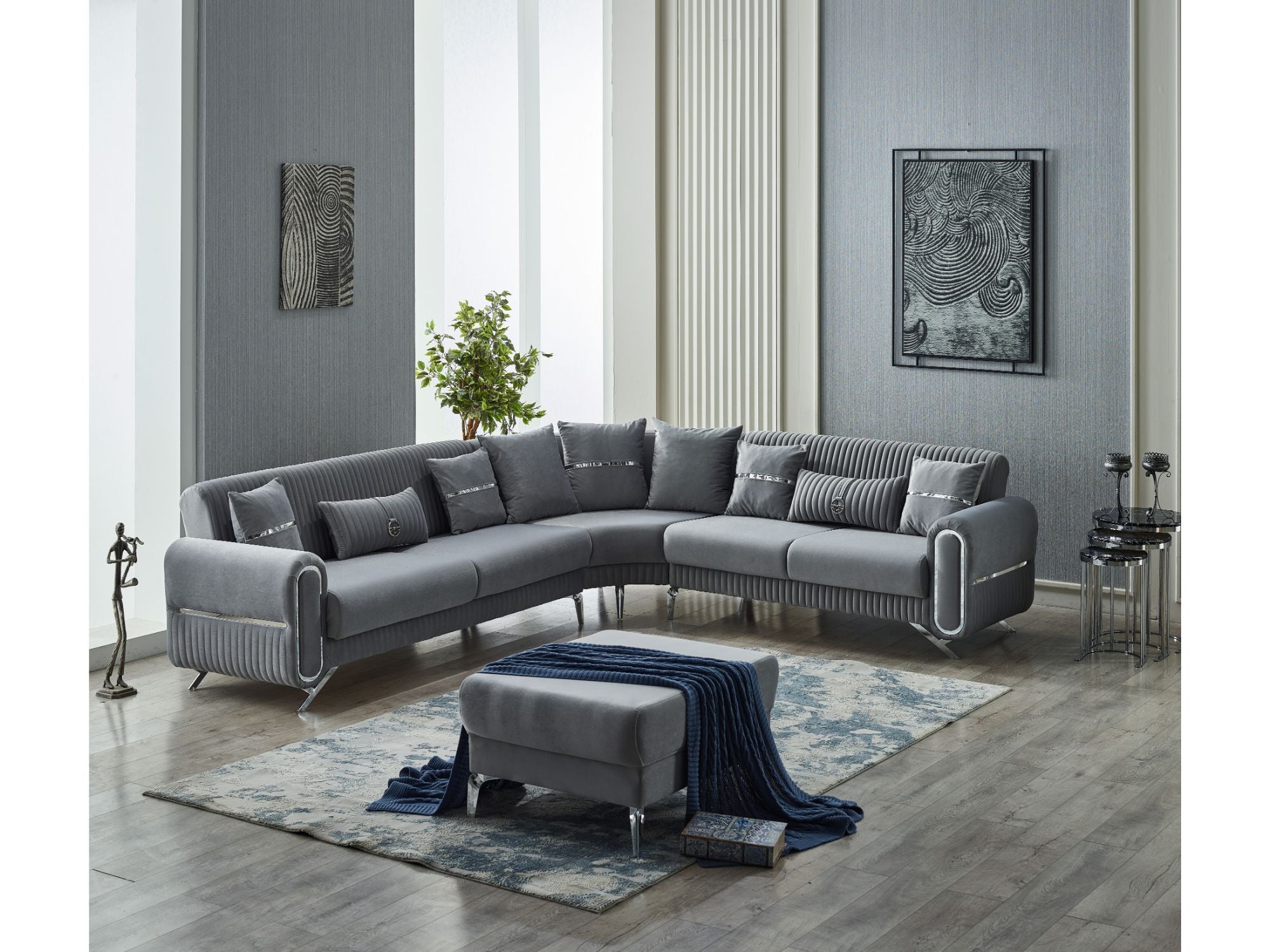 Royal Convertible Sectional Grey