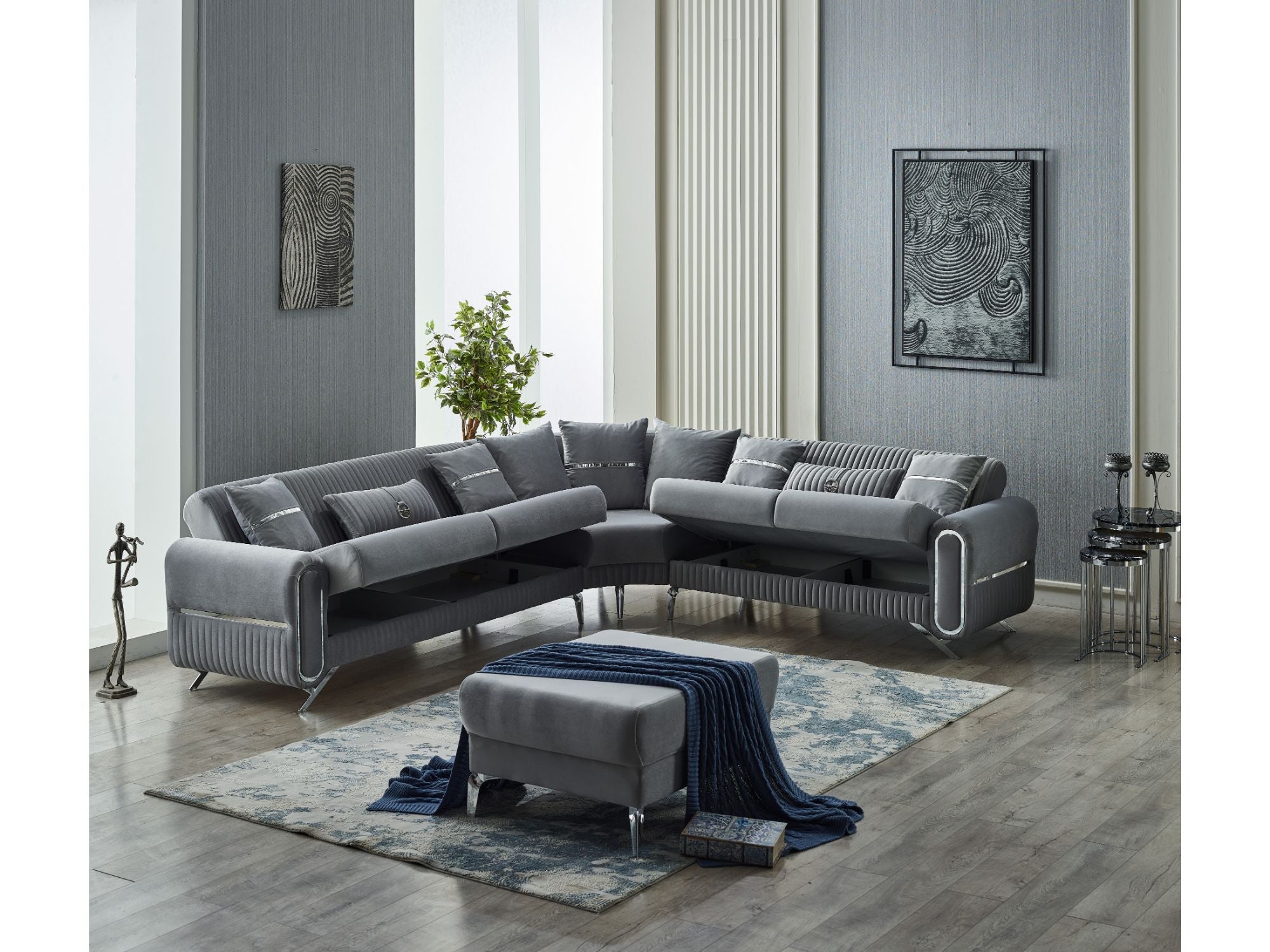 Royal Convertible Sectional Grey