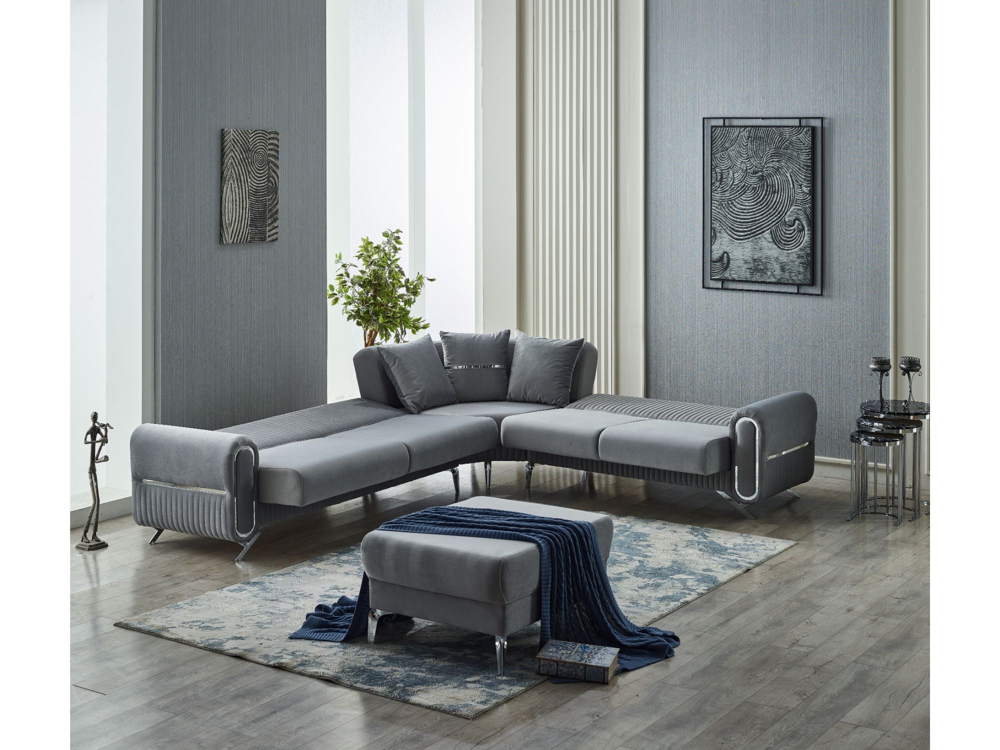 Royal Convertible Sectional Grey