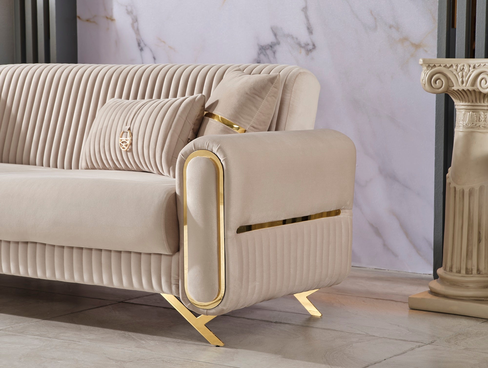 Royal Convertible Livingroom Set (2 Sofa & 2 Chair) Beige