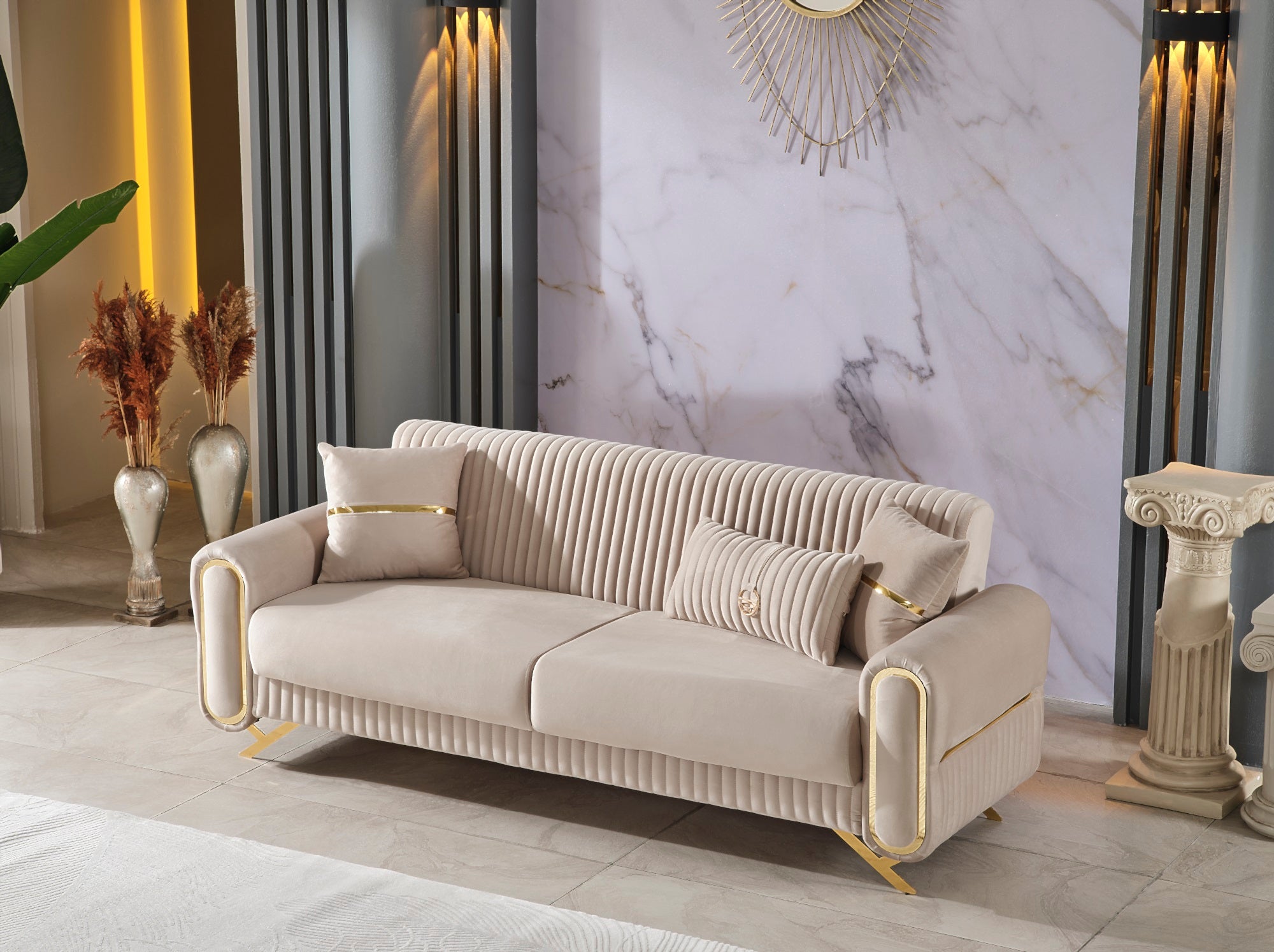 Royal Convertible Sofa Beige