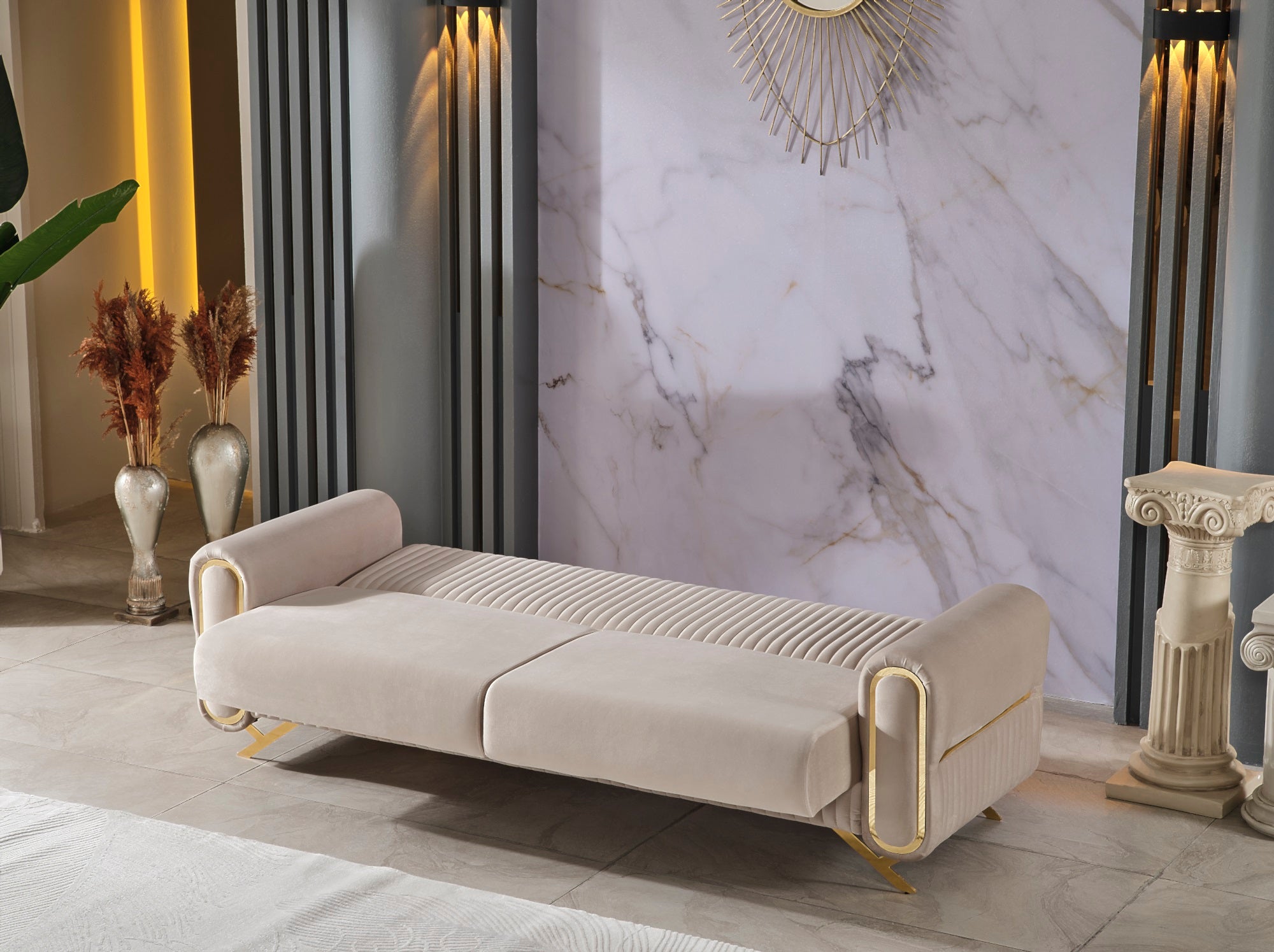 Royal Convertible Livingroom Set (2 Sofa & 2 Chair) Beige