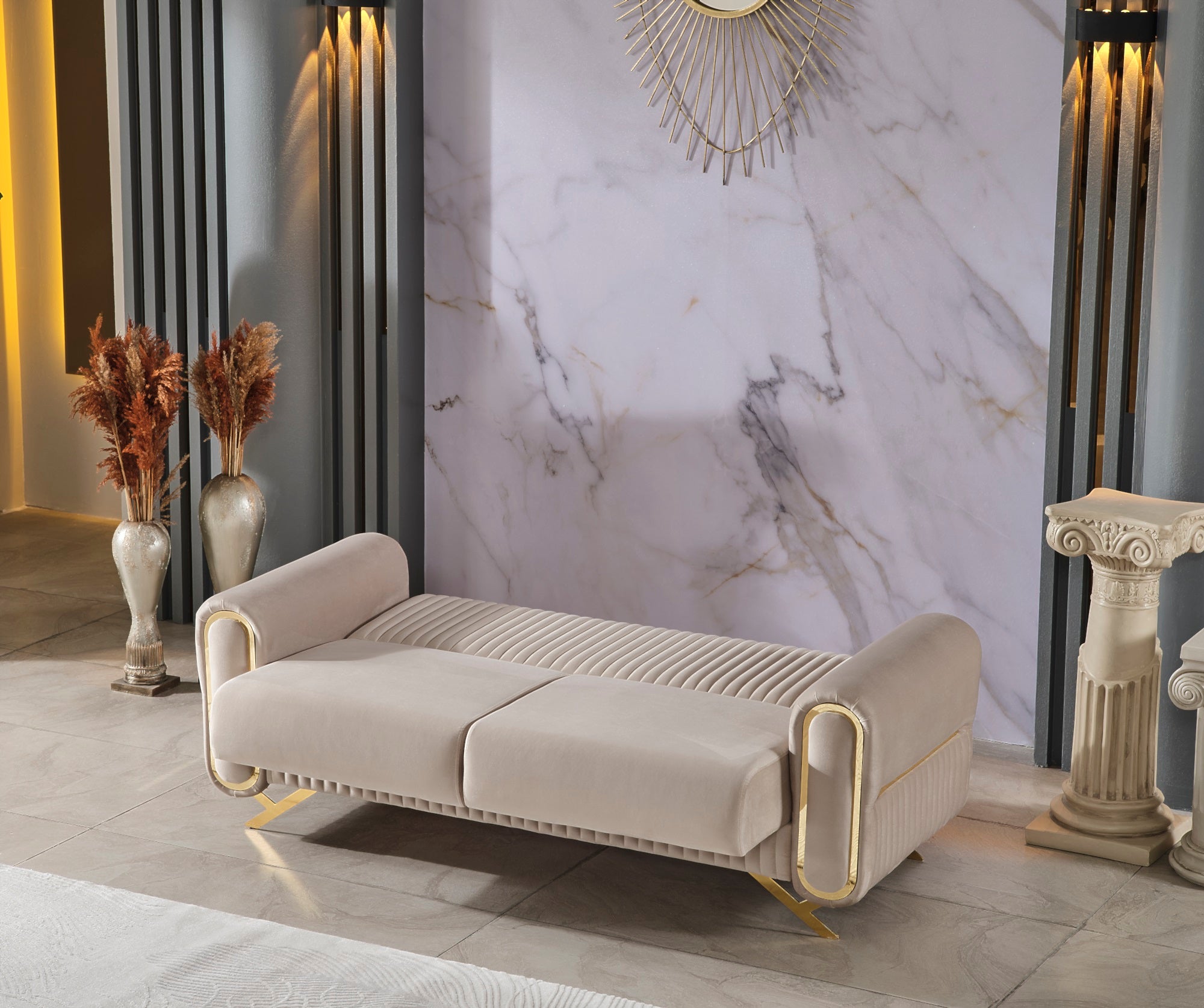 Royal Convertible Livingroom Set (2 Sofa & 2 Chair) Beige