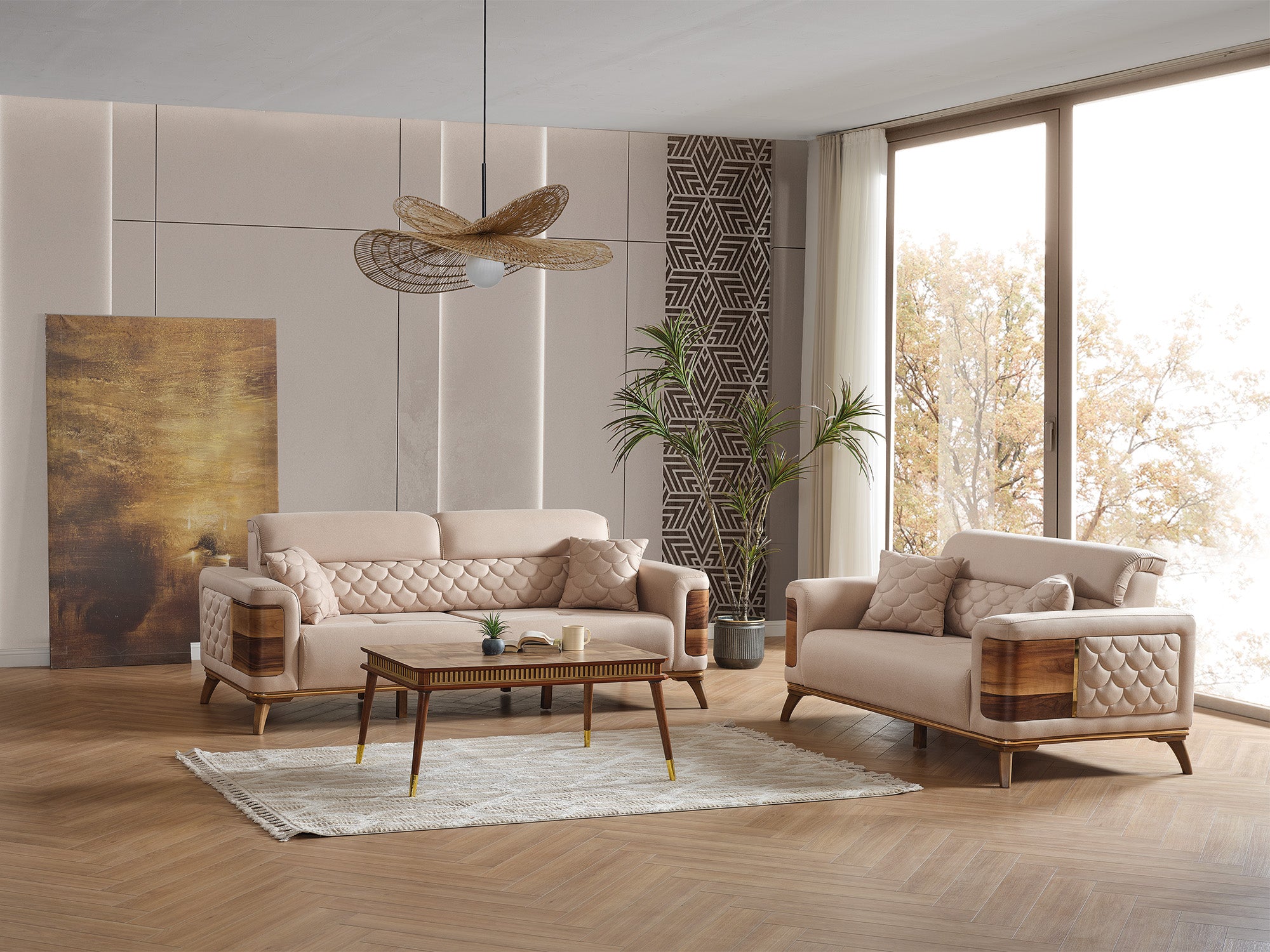 Ruby Convertible Sofa Beige