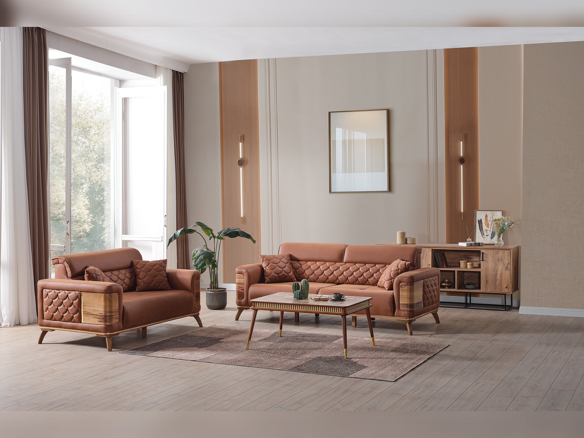 Ruby Convertible Sofa Brick