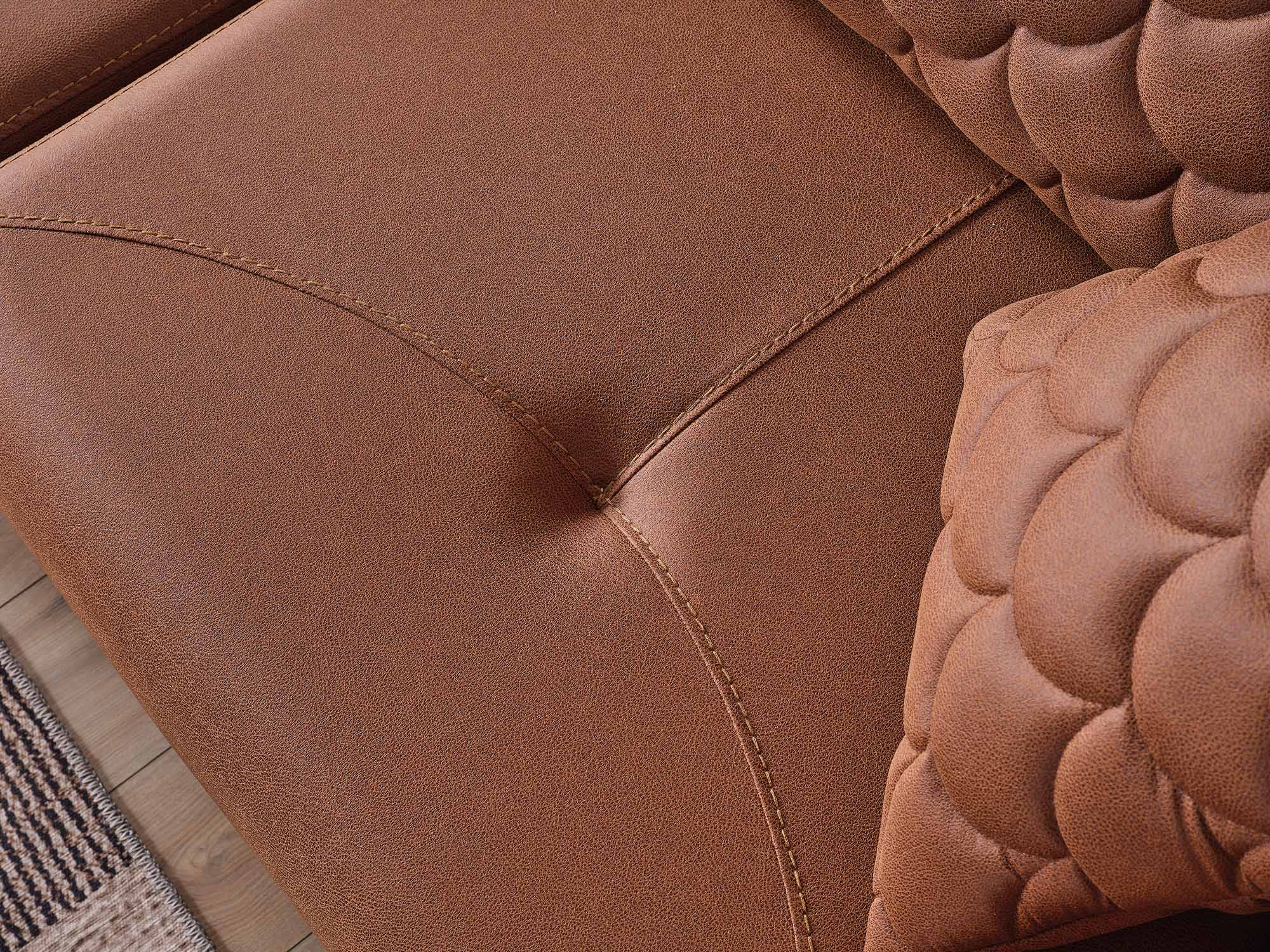 Ruby Convertible Loveseat Brick