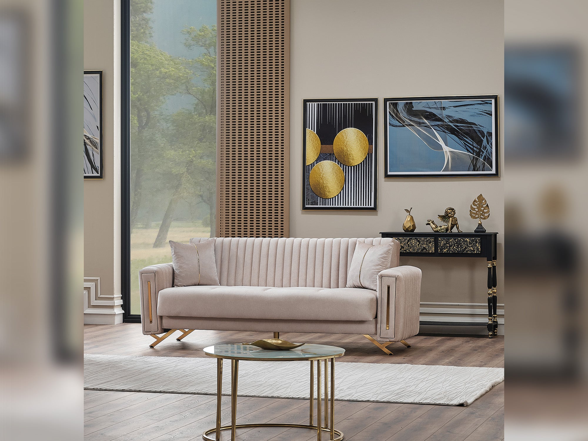 Senfoni Convertible Sofa Beige