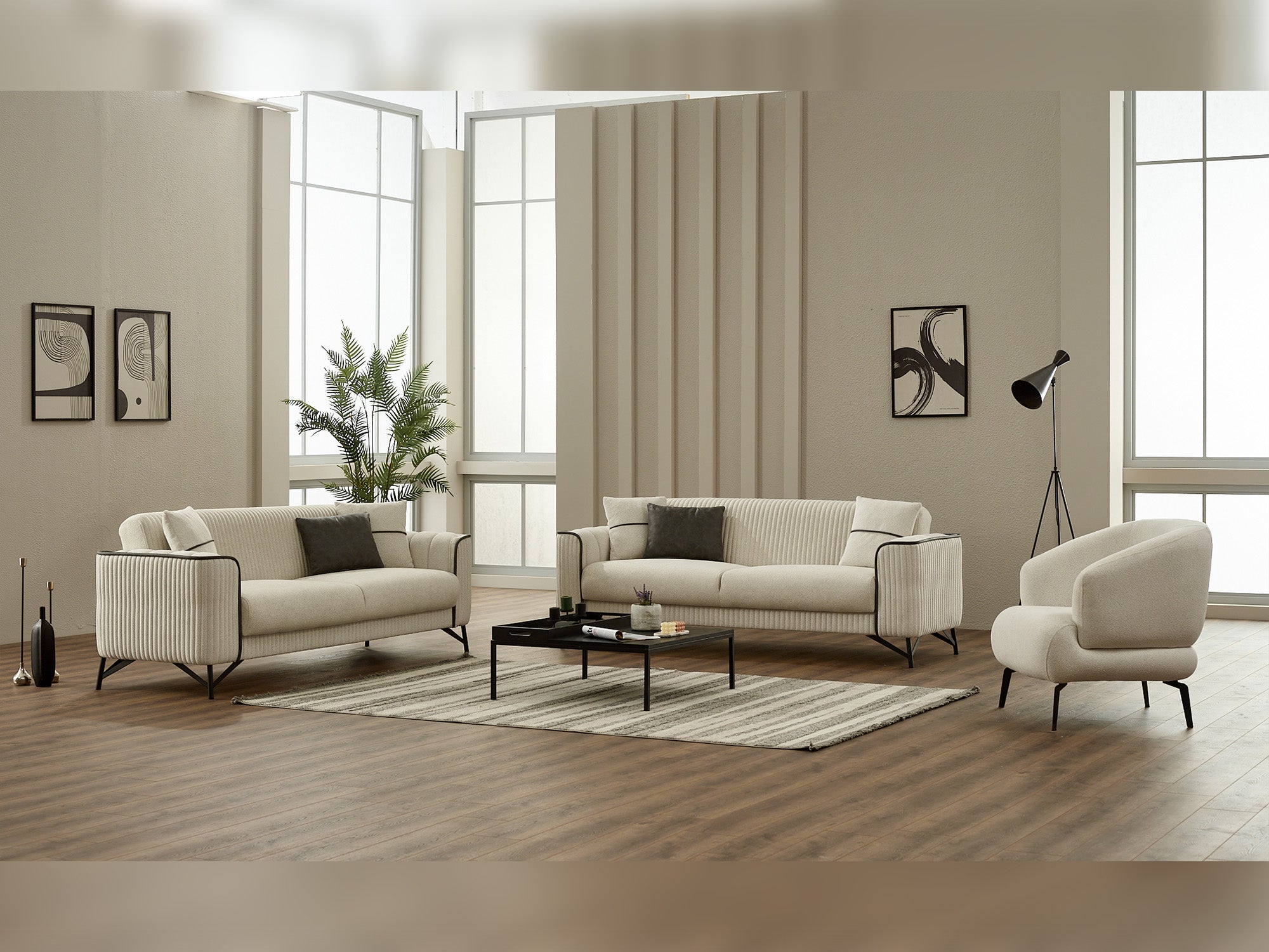 Sente 3-pieces (Sofa & Loveseat & Chair) Livingroom