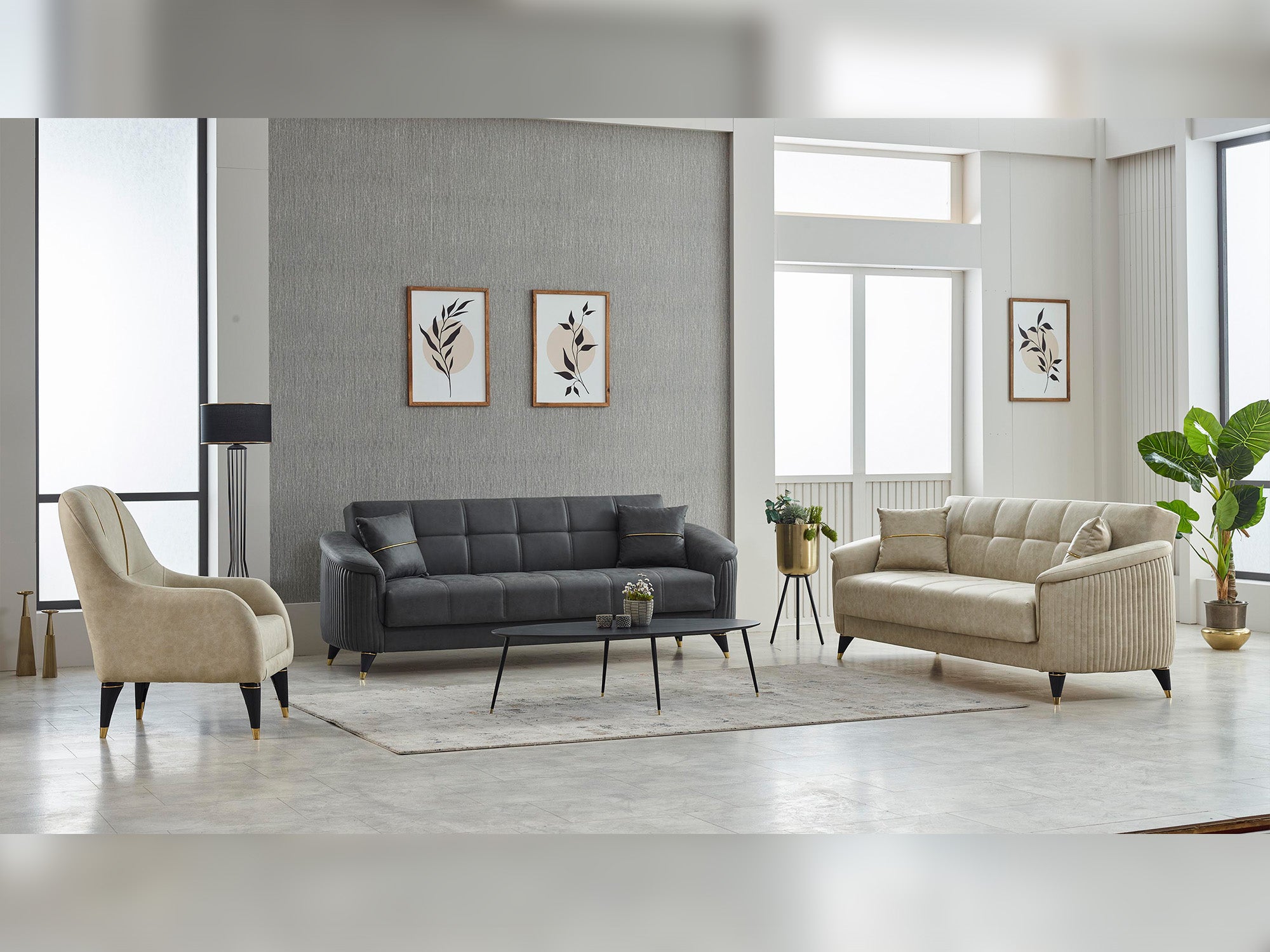 Serva 3-pieces (Sofa & Loveseat & Chair) Livingroom