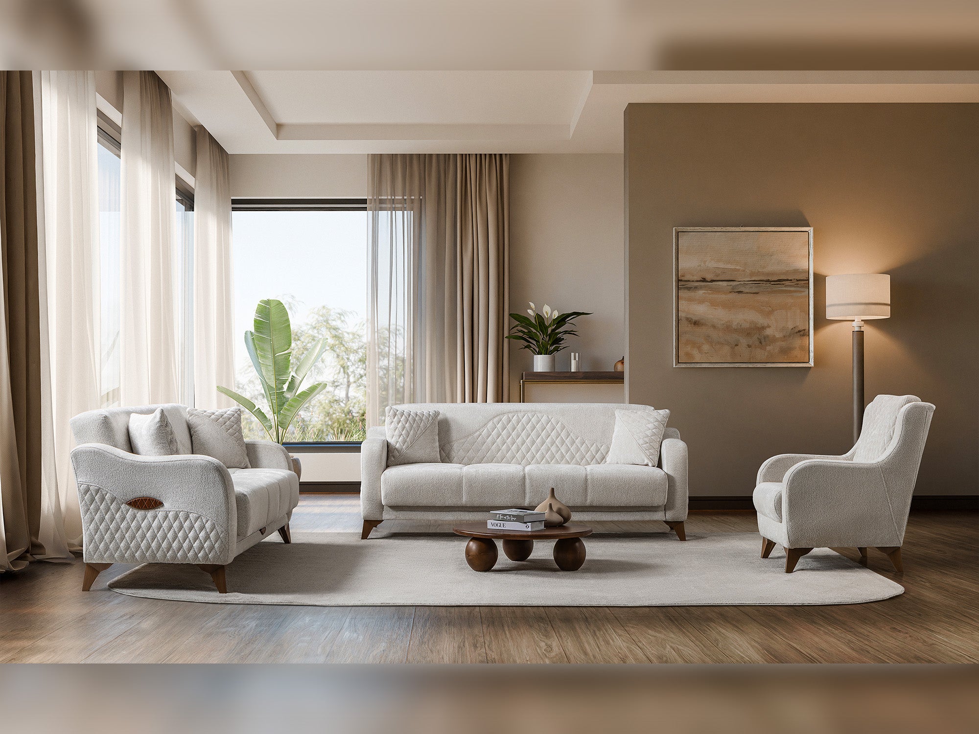 Smart 3-pieces (Sofa & Loveseat & Chair) Livingroom Set