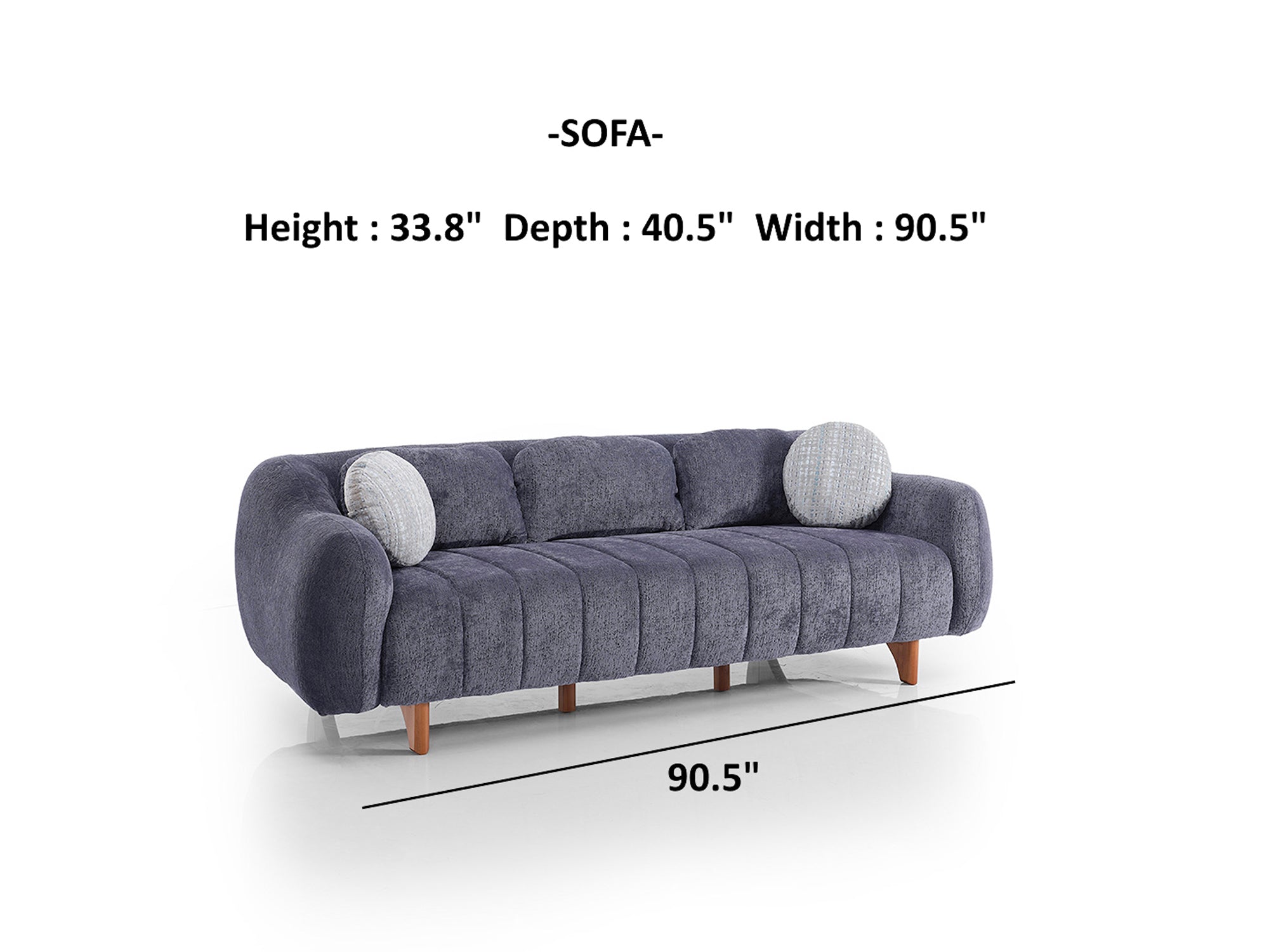 Snowy Stationary Livingroom (2 Sofa & 2 Chair) Anthracite