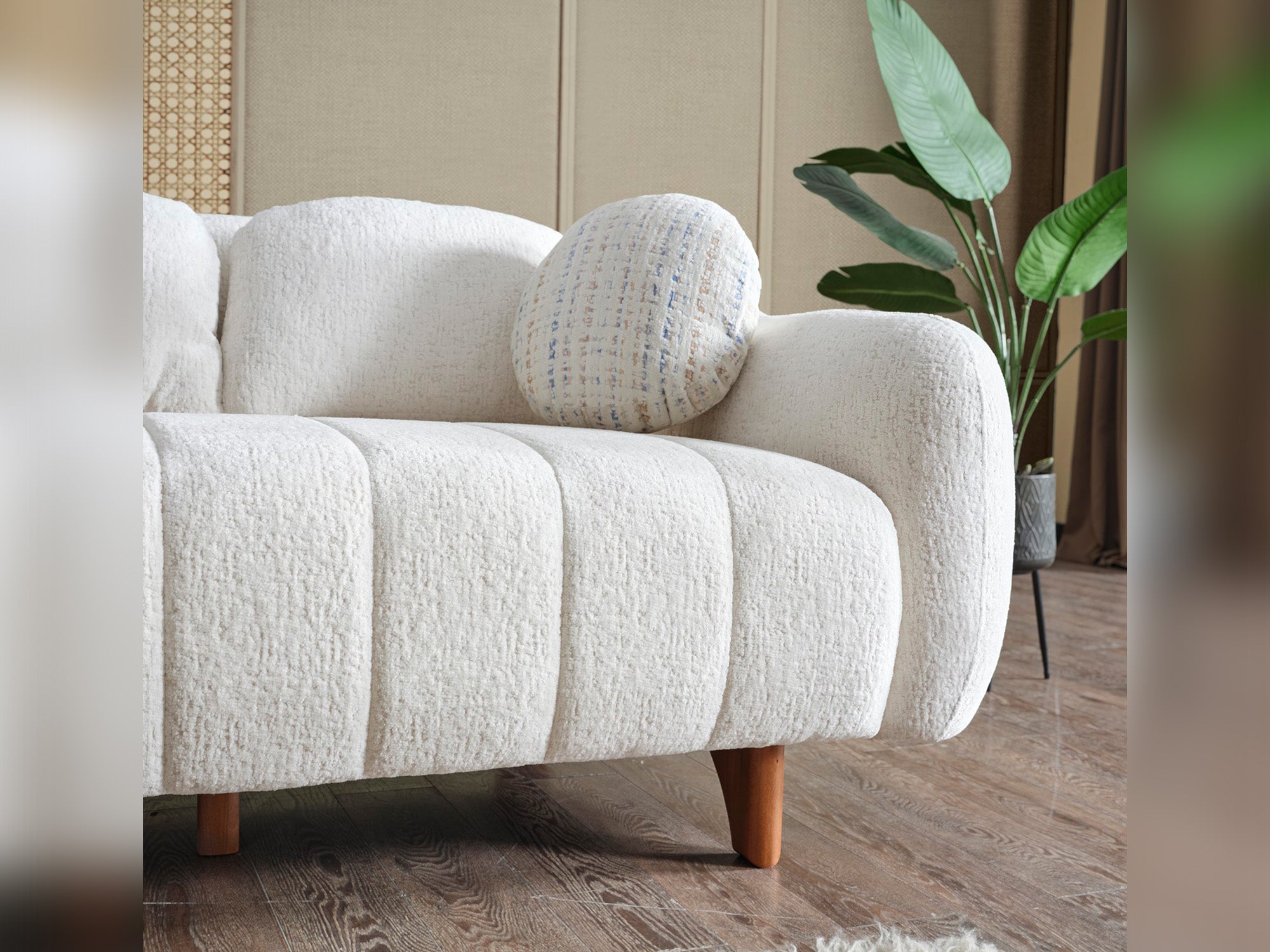 Snowy Stationary Livingroom (2 Sofa & 2 Chair) Cream