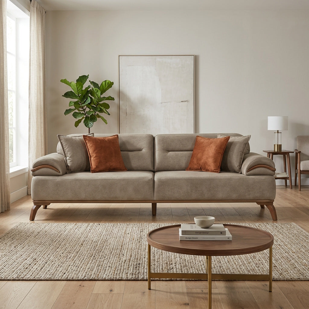 Mia Convertible Sofa Beige