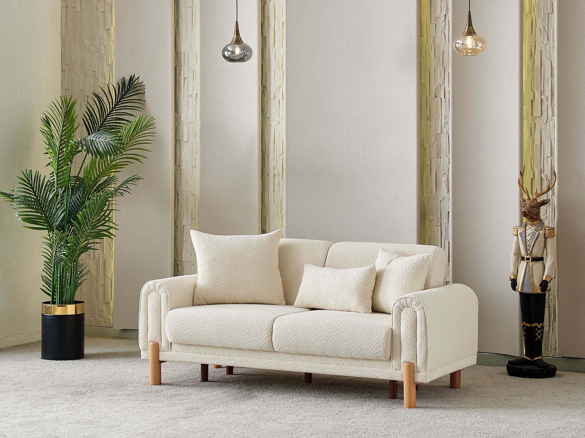 Soho Convertible Livingroom (2 Sofa & 2 Chair) Cream
