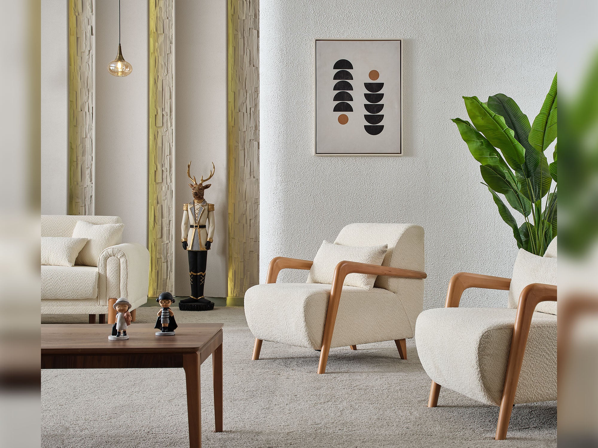 Soho Convertible Livingroom (2 Sofa & 2 Chair) Cream