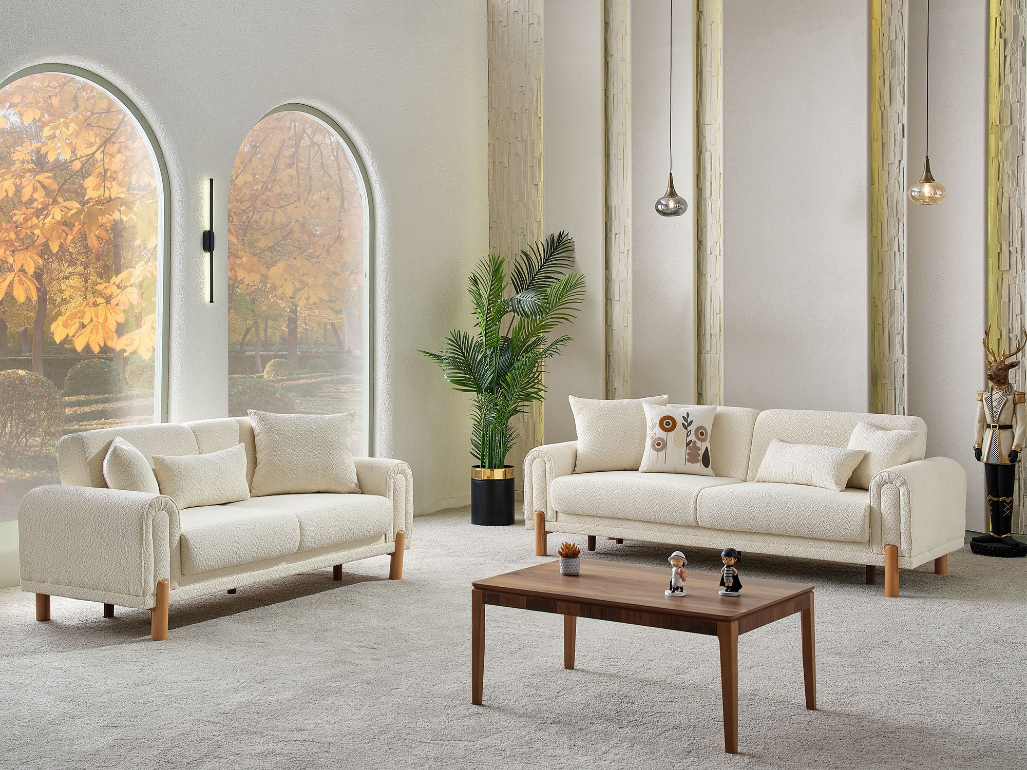 Soho Convertible Livingroom (2 Sofa & 2 Chair) Cream