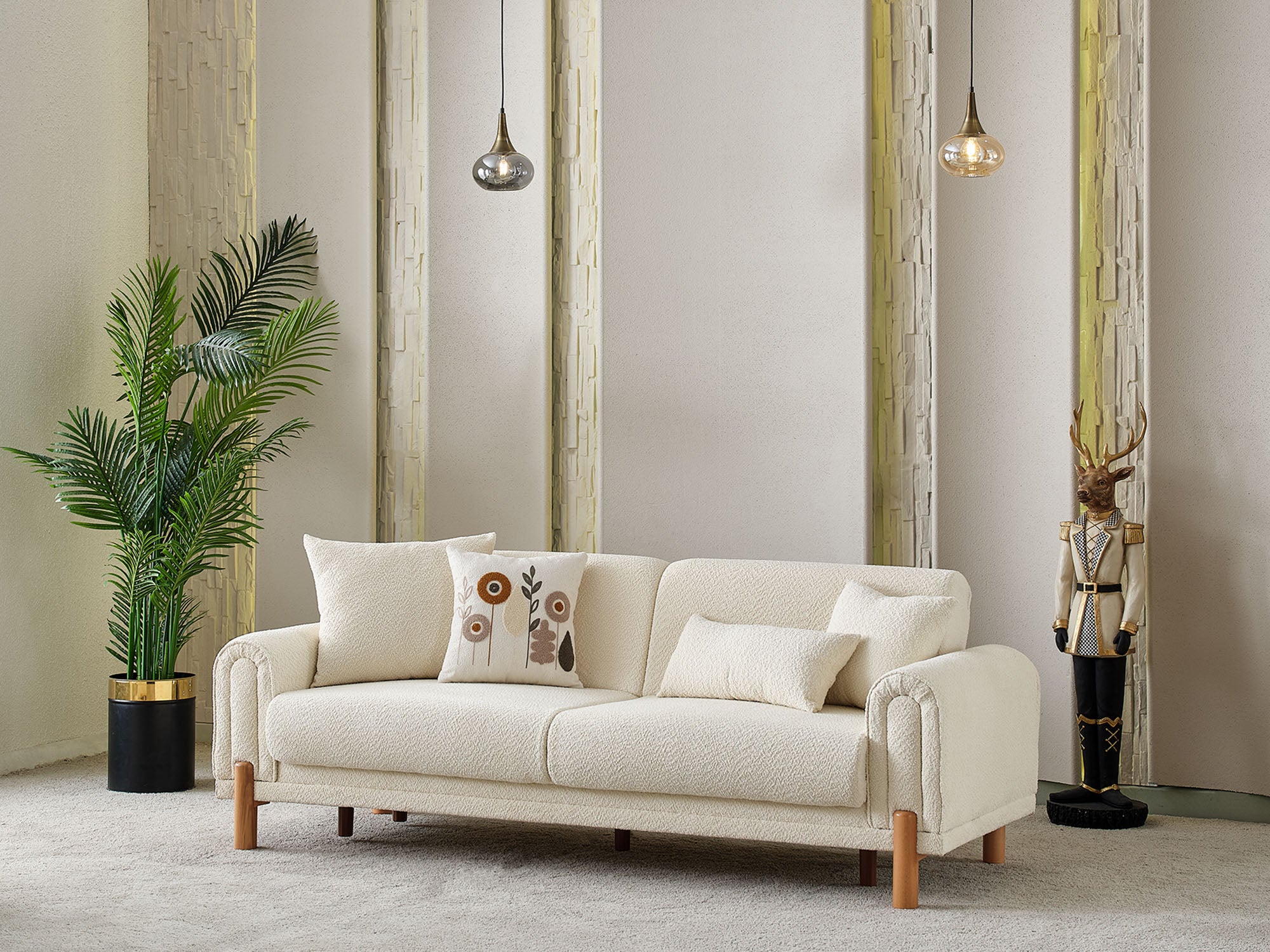 Soho Convertible Livingroom (2 Sofa & 2 Chair) Cream