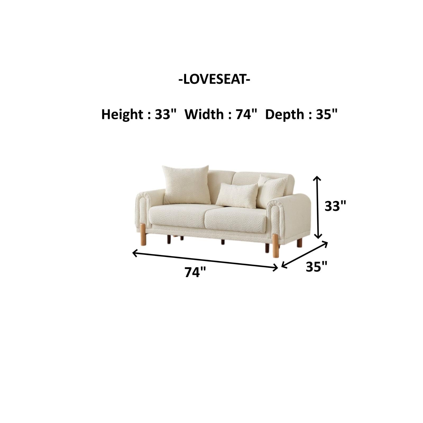 Soho Convertible Livingroom (2 Sofa & 2 Chair) Cream