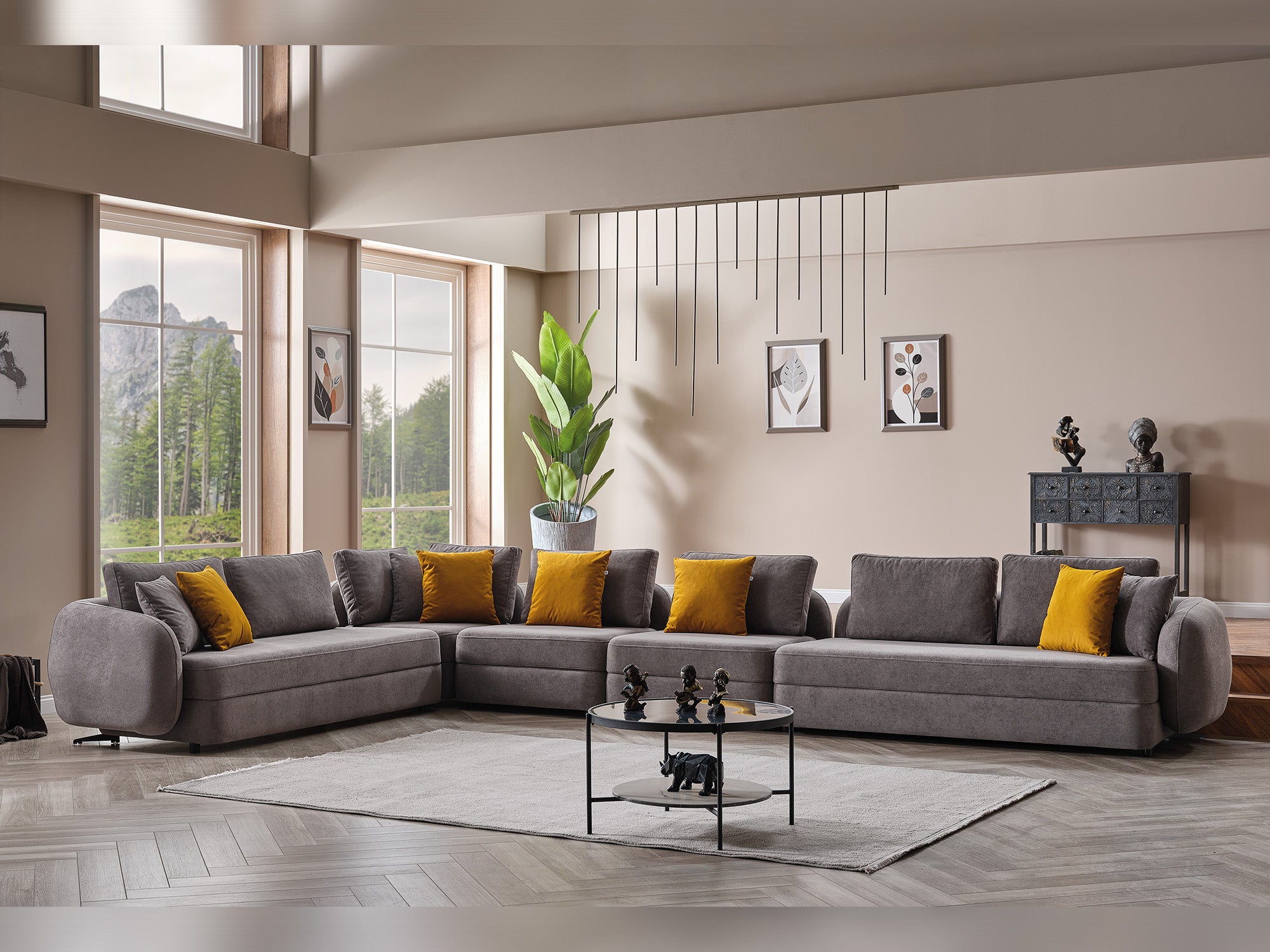 Toscana Modular Sectional Sofa Grey