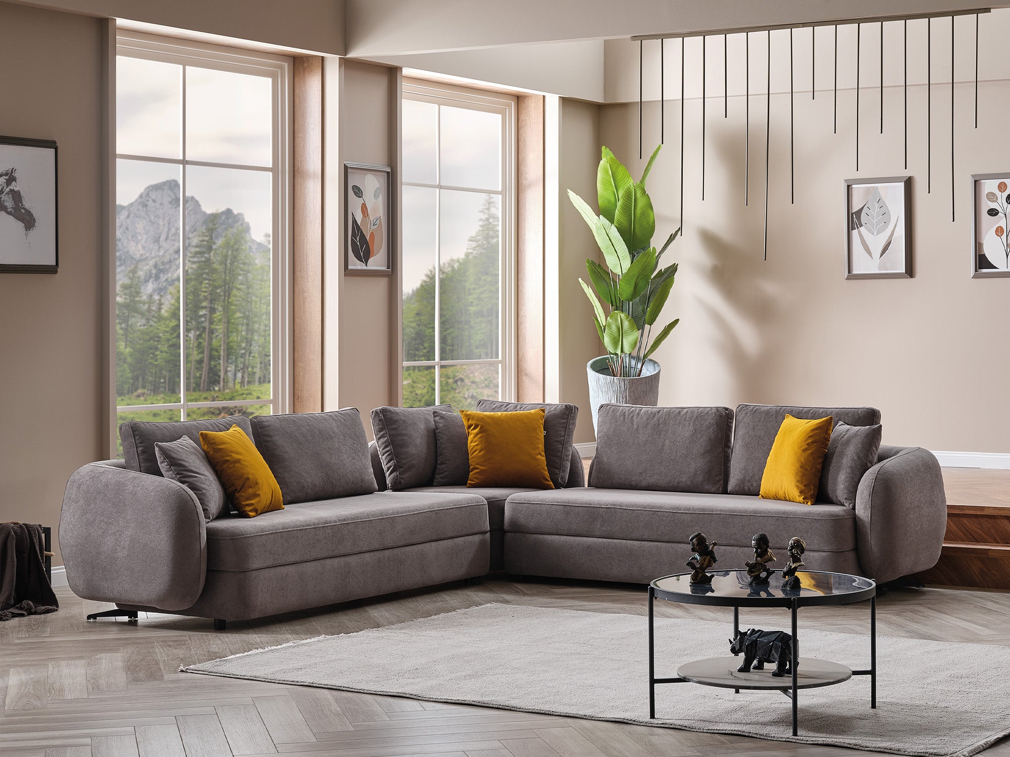 Toscana Modular Sectional Sofa Grey