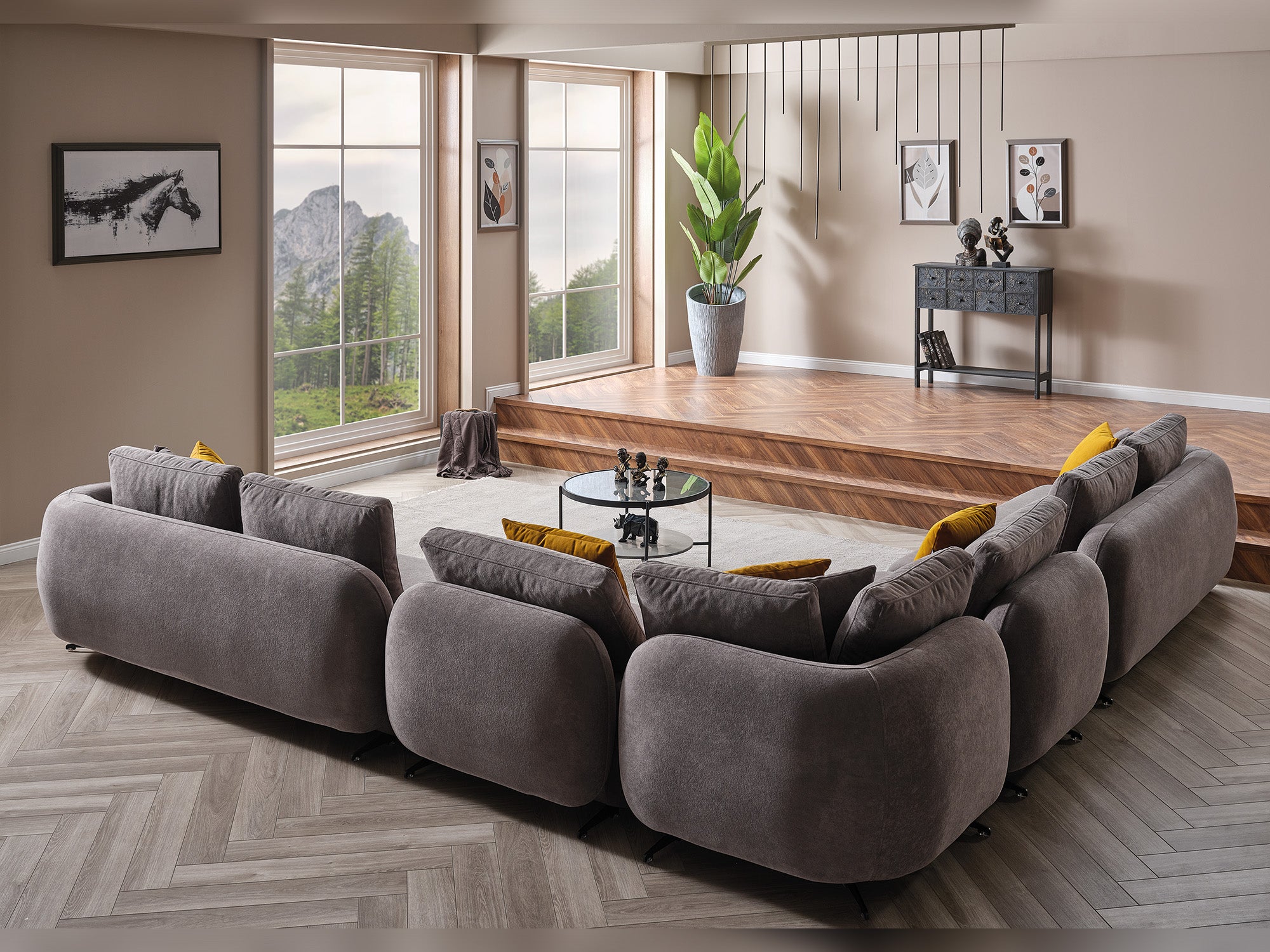Toscana Modular Sectional Sofa Grey