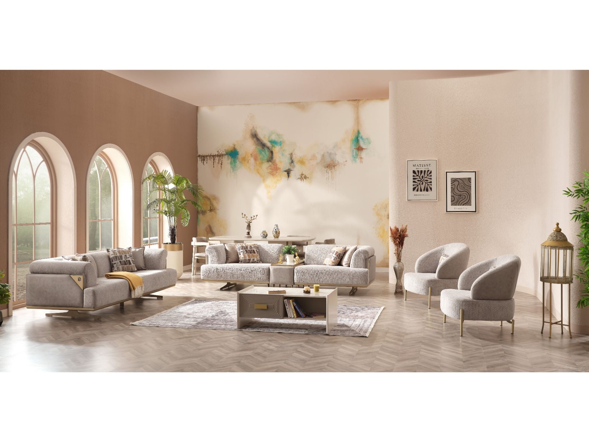 Urla Stationary Sofa Cream