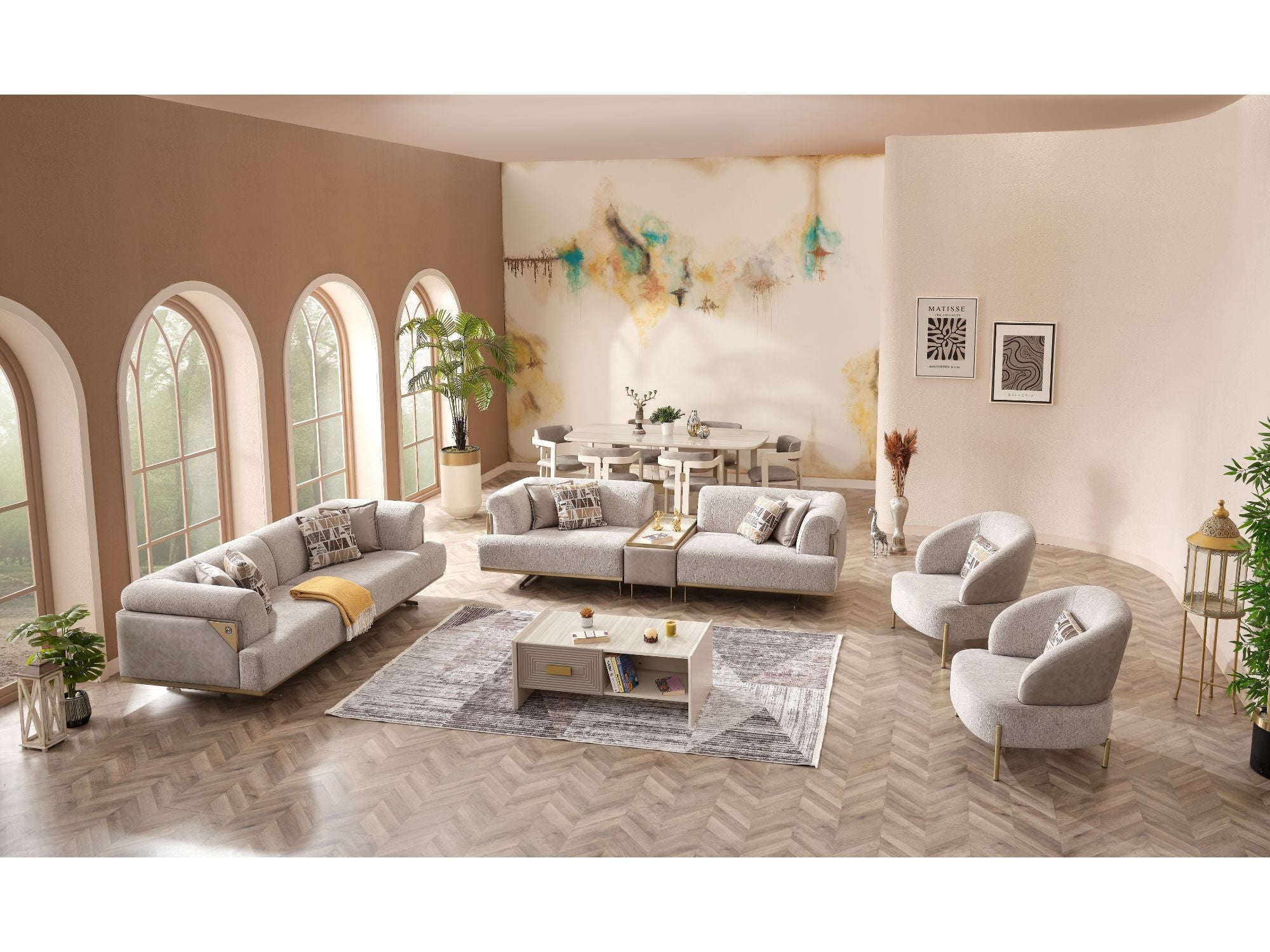 Urla Stationary Sofa Cream