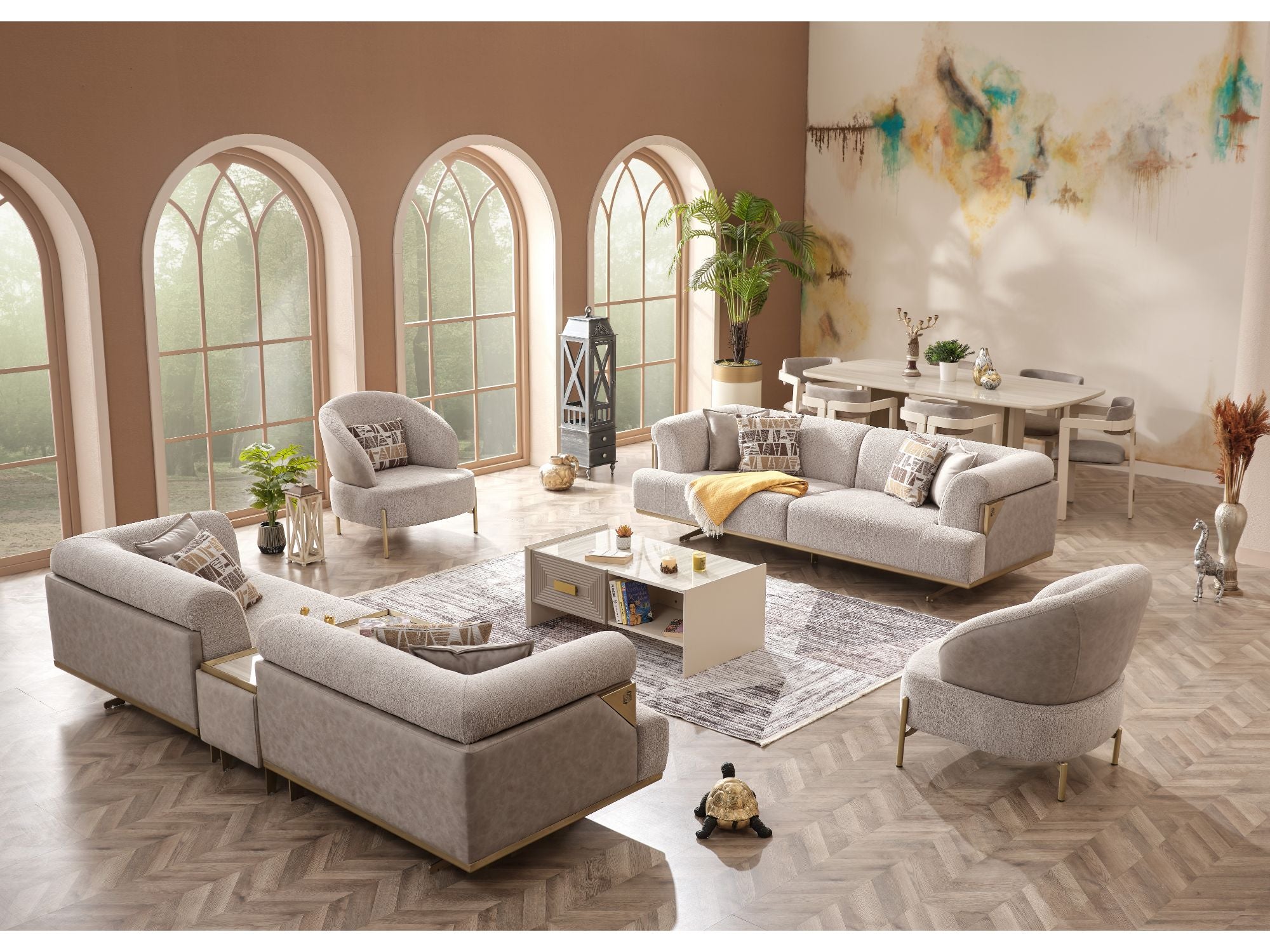 Urla Stationary Sofa Cream