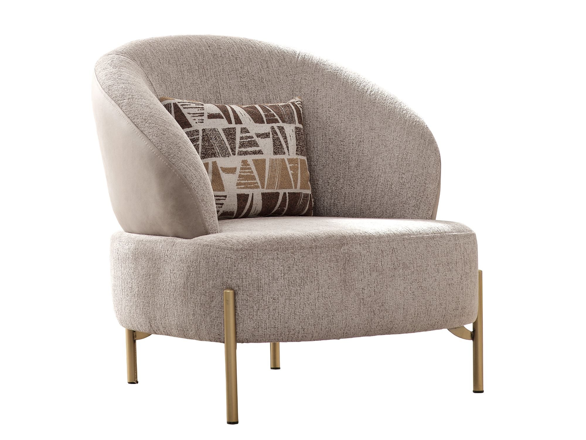 Urla Stationary Livingroom Set (1 Sofa & 1 Module Sofa & 2 Chair) Cream