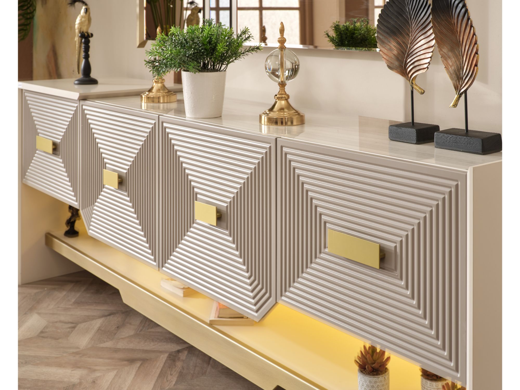 Urla Diningroom (Consol With Mirror & Dining Table & 6 Dining Chair)