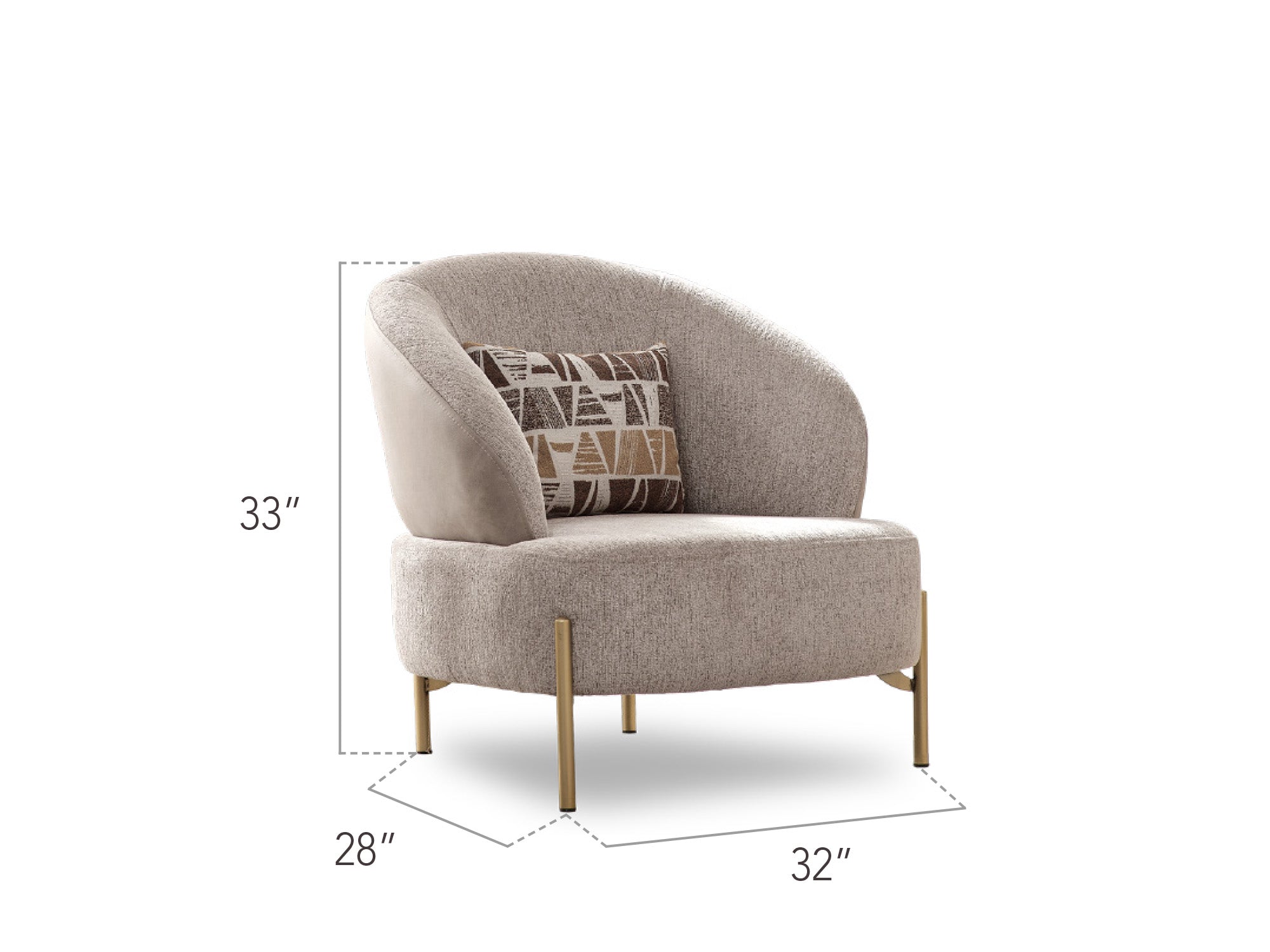Urla Stationary Livingroom Set (1 Sofa & 1 Module Sofa & 2 Chair) Cream