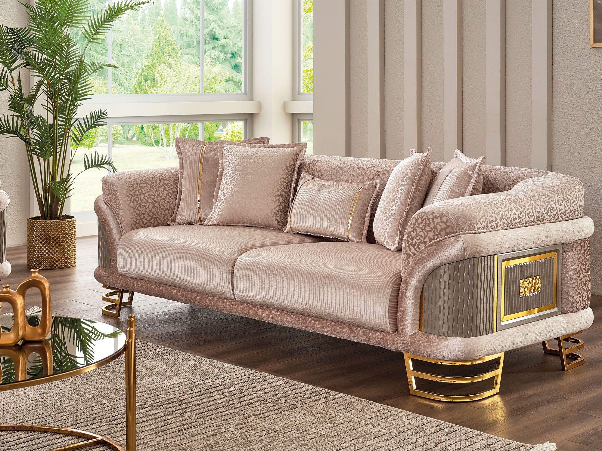 Versace Stationary Sofa Cream