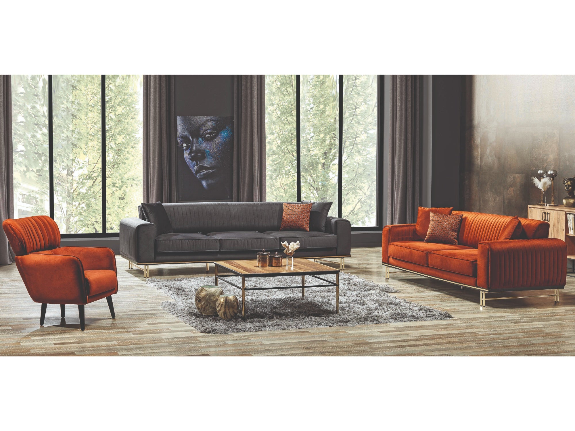 Verona Convertible Livingroom Set (2 Sofa & 2 Chair)