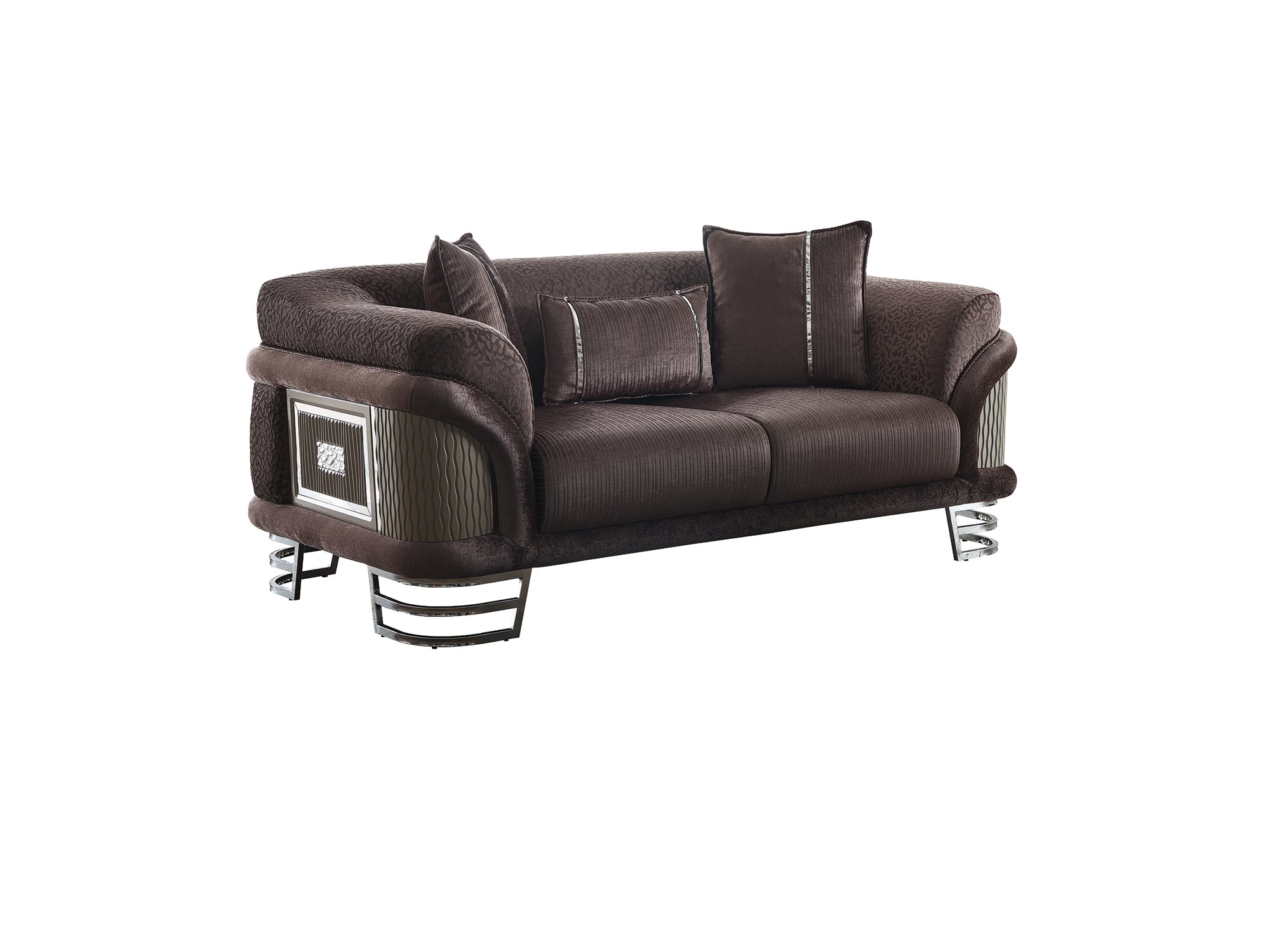 Versace Stationary Loveseat Dark Grey