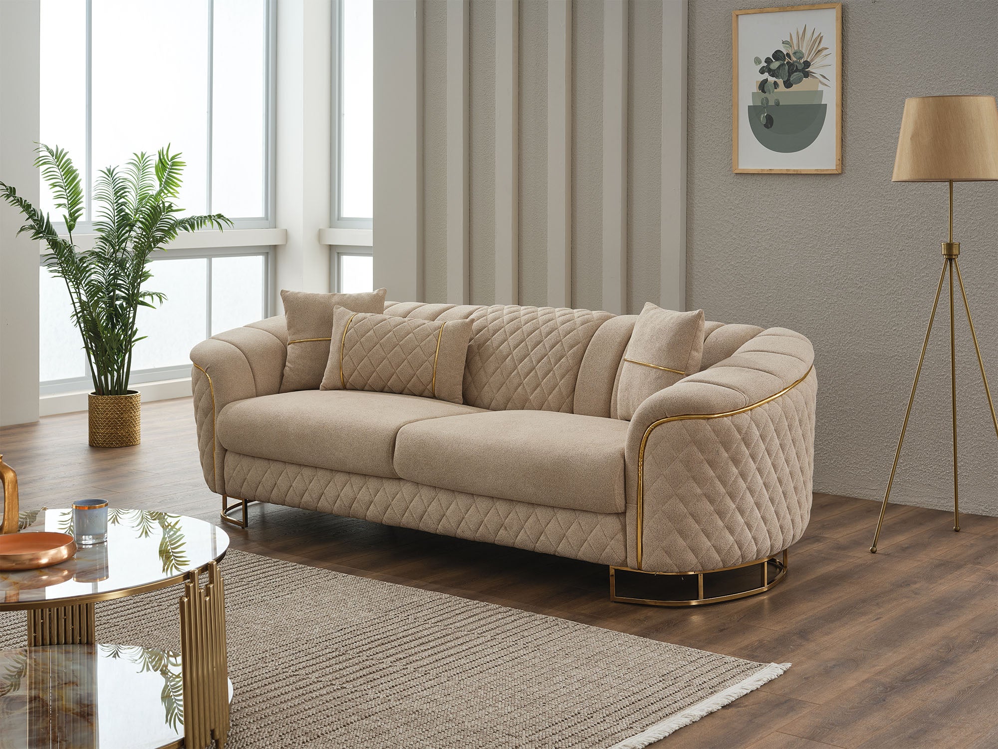 Victoria Stationary Sofa Cream