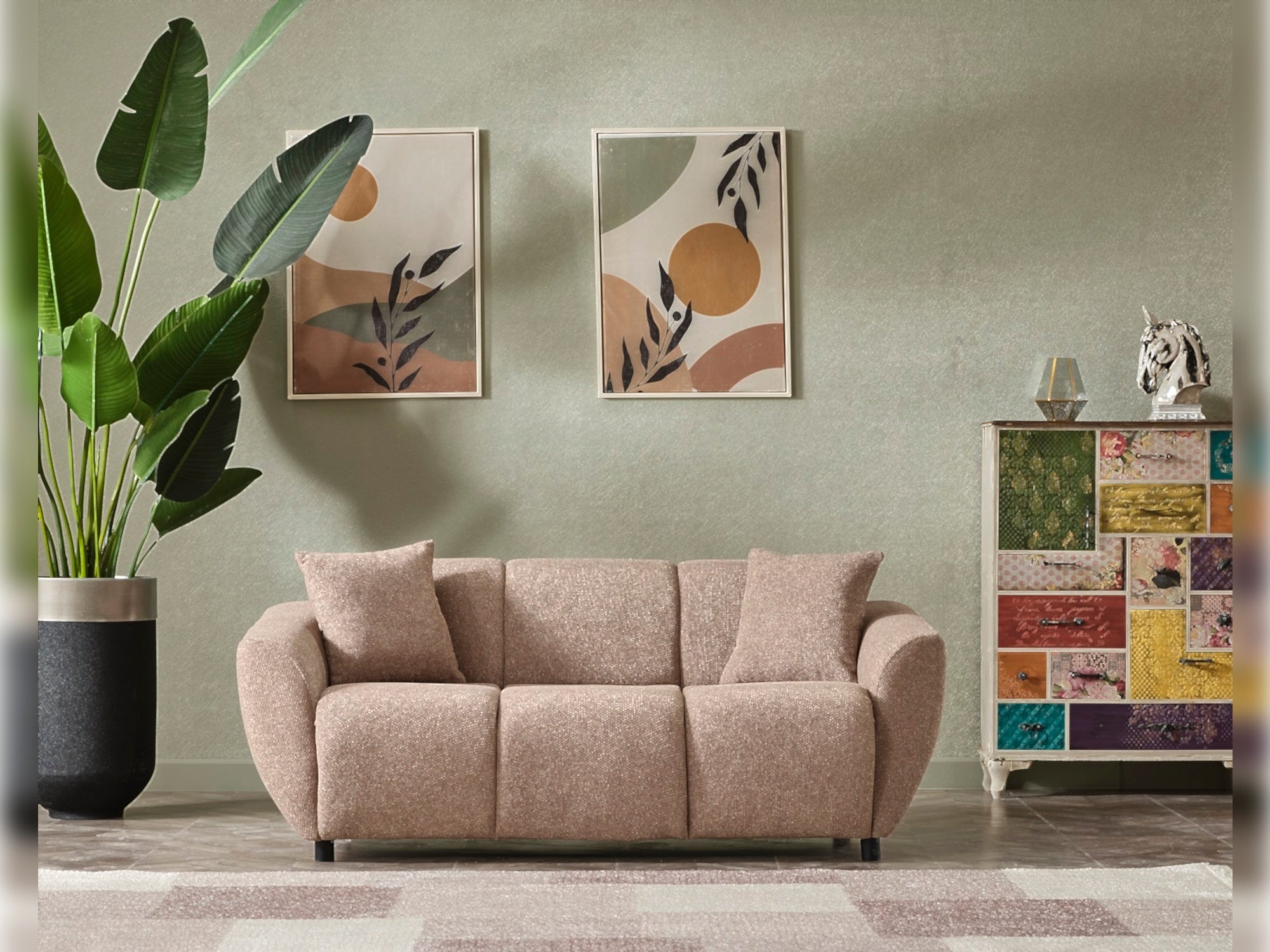 Vizyon Stationary Loveseat Brown