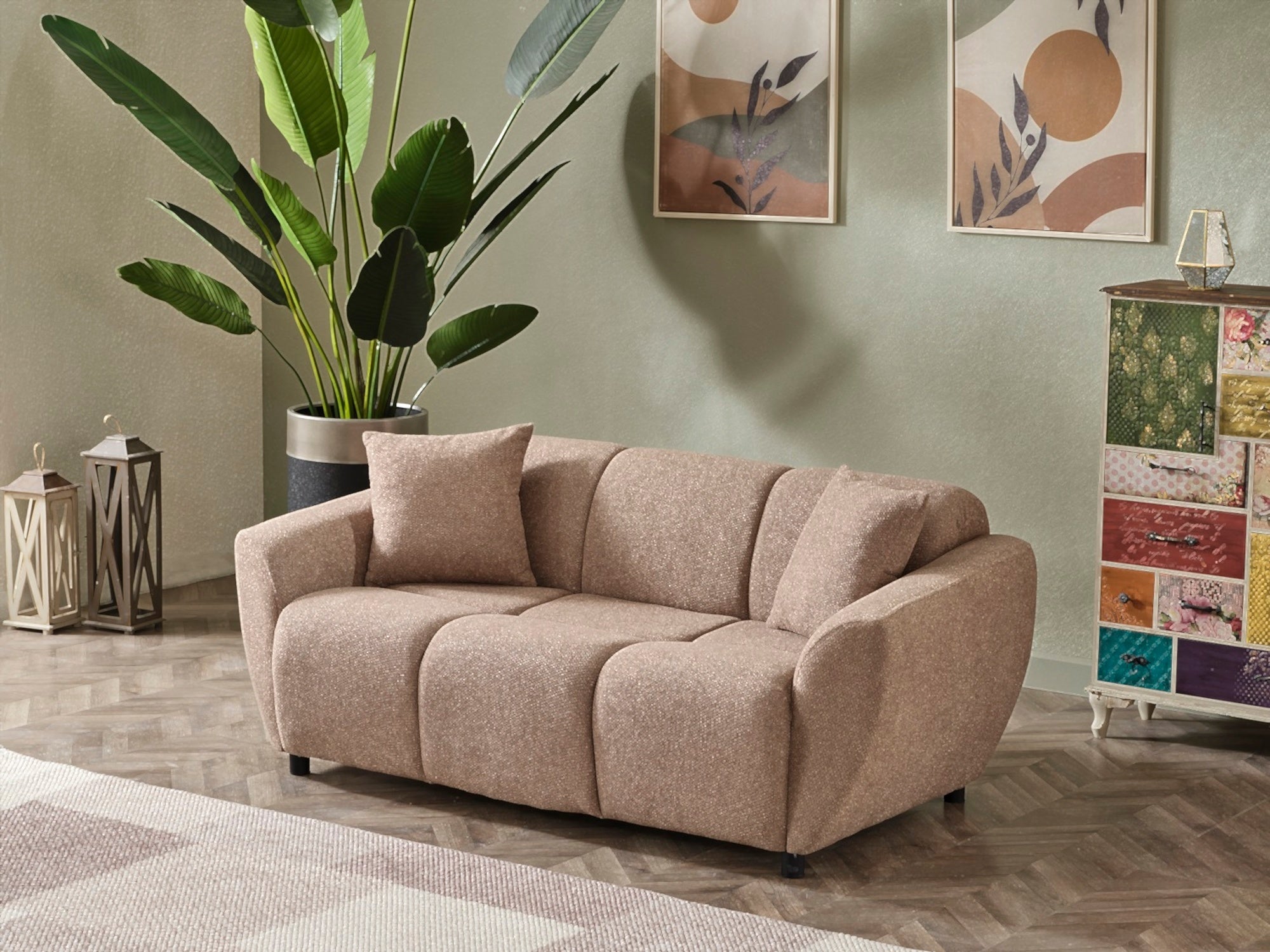 Vizyon Stationary Loveseat Brown
