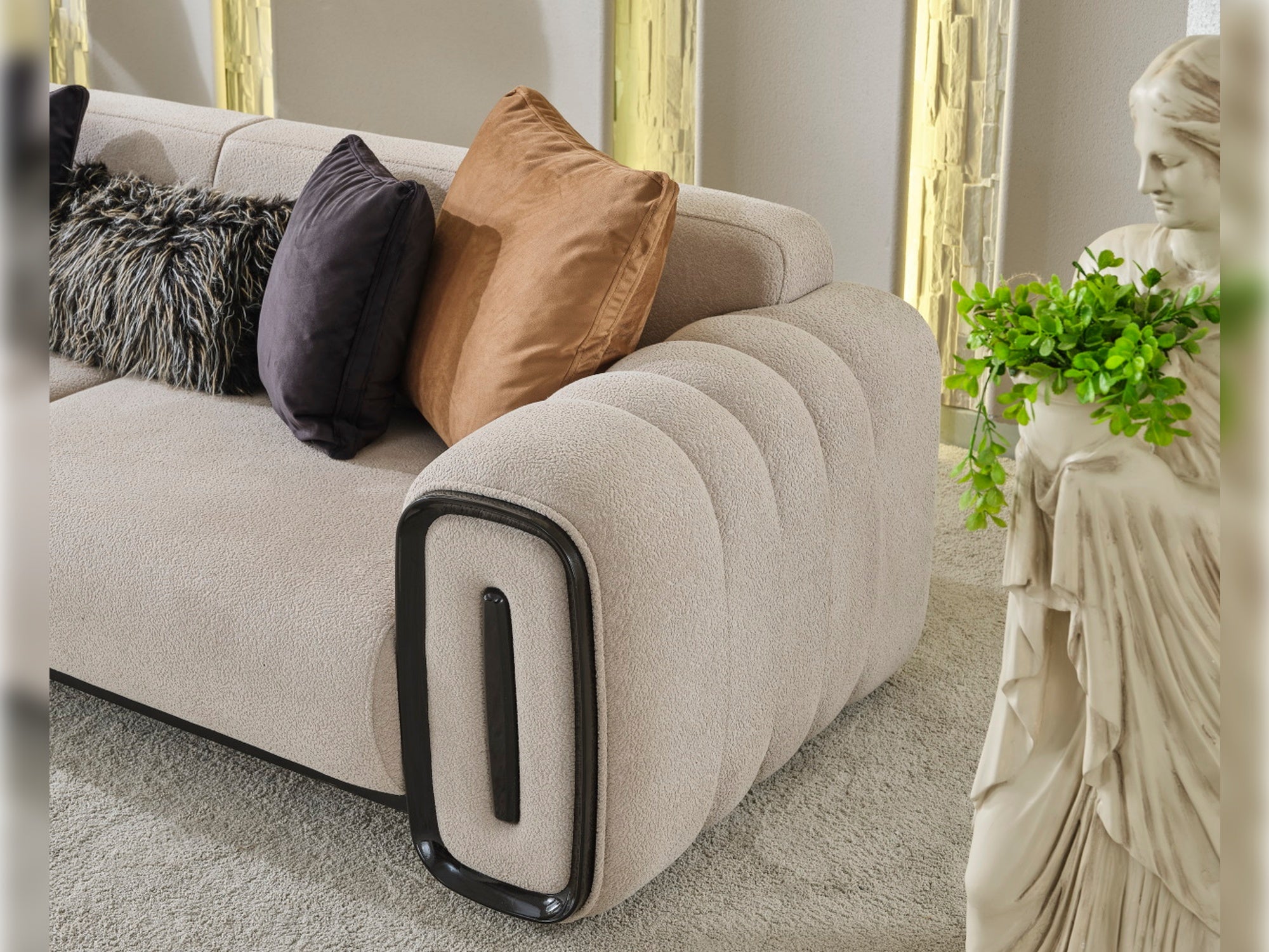 Voyance Stationary Livingroom (2 4 Seat Sofa & 2 Chair) Beige